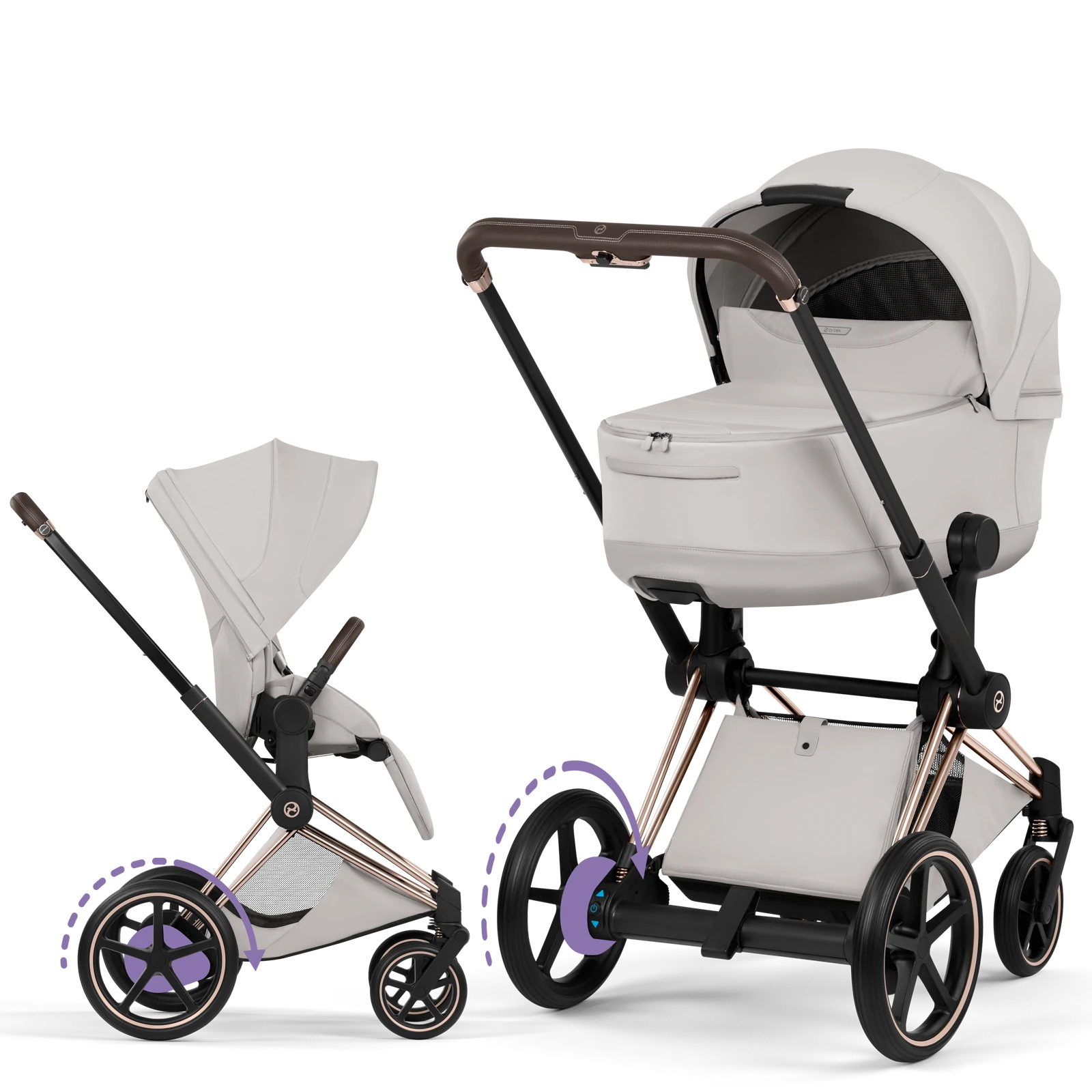 Cybex e-Priam 5.0 - wózek 2w1 | City Grey - Rosegold (Style)