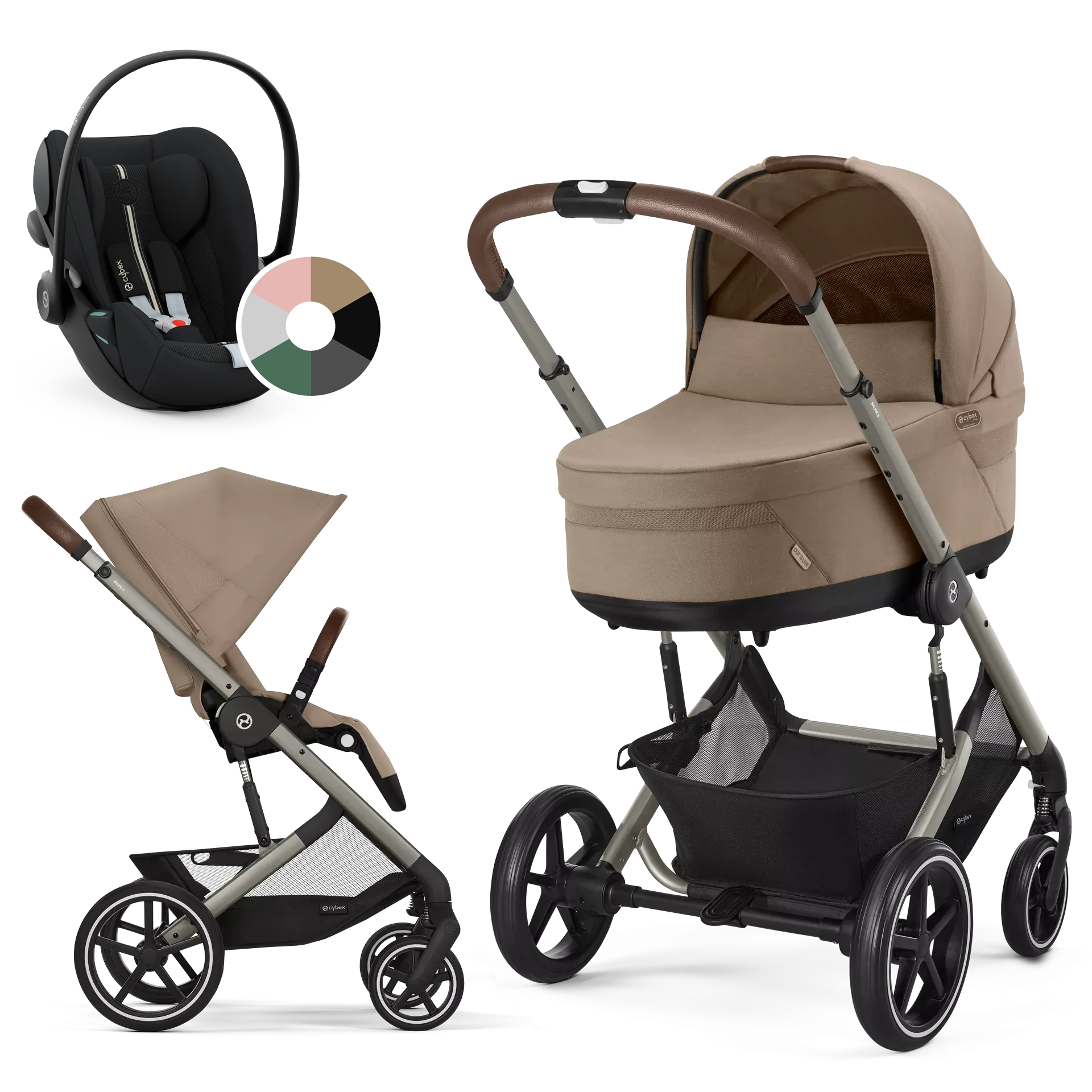 Cybex Balios S Lux + Cybex Cloud G i-Size - wózek 3w1 | Almond Beige