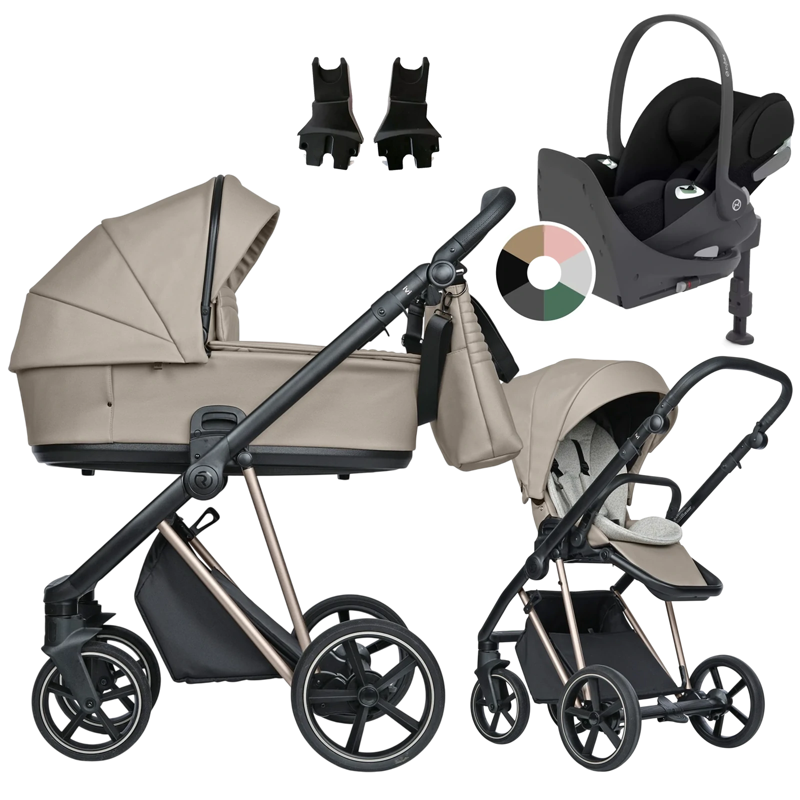 Roan Ivi 2.0 Vintage + Cybex Cloud T + baza T + GRATIS - 4w1 | Almond Sugar