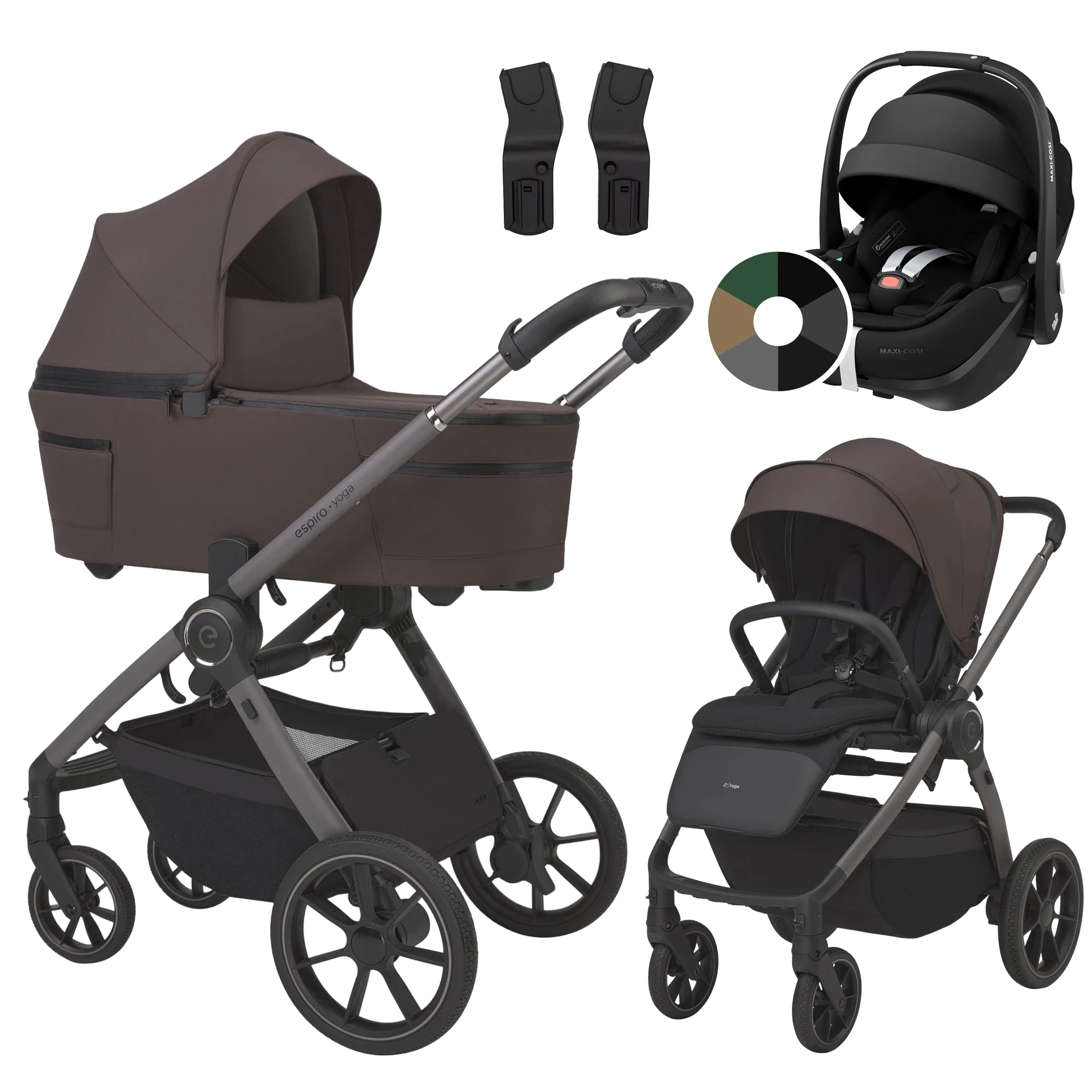 Espiro Yoga 2025 + Maxi-Cosi Pebble 360 Pro2 +GRATIS - 3w1 | 208 Essence Of Chocolate
