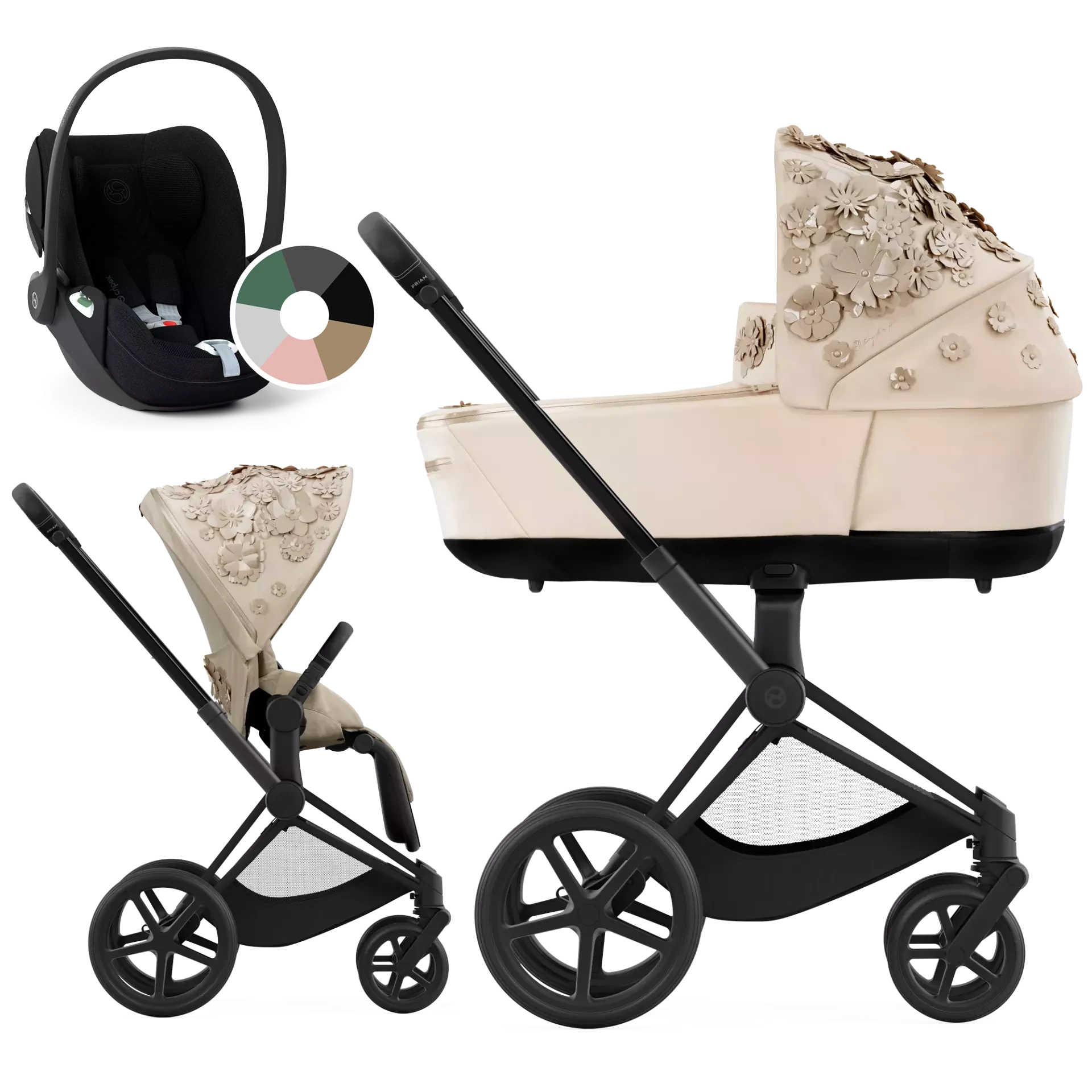 Cybex Priam 4.0 + Cybex Cloud T i-Size - 3w1 | Nude Beige - Fashion Collection