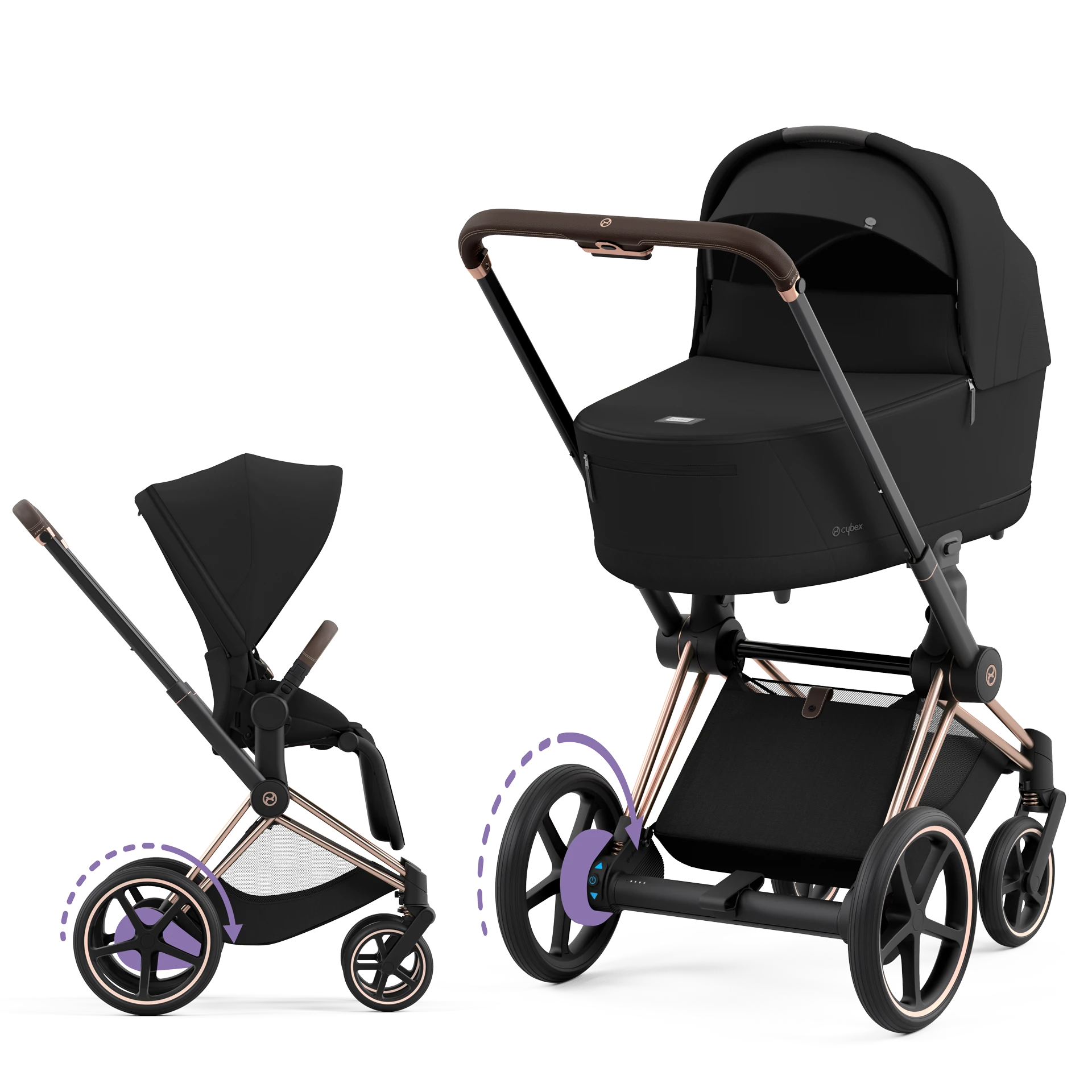 Cybex e-Priam 4.0 - 2w1 | Sepia Black (Rosegold Frame)