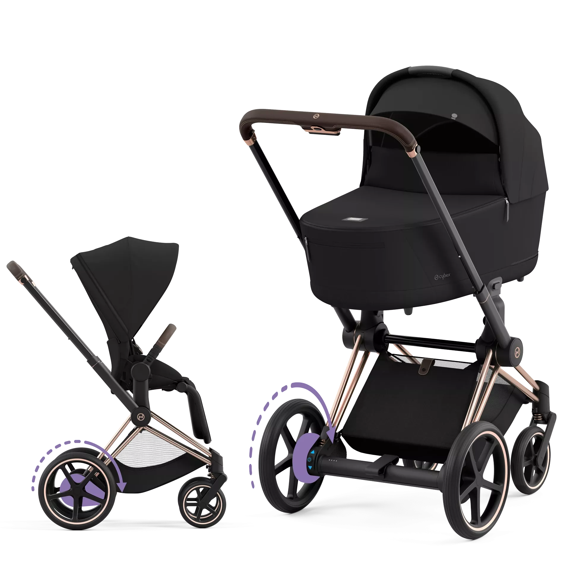 Cybex e-Priam 4.0 - 2w1 | Sepia Black (Rosegold Frame)