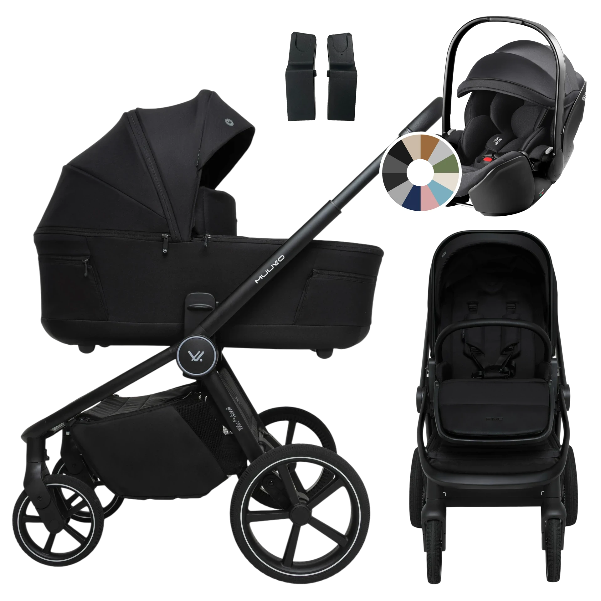 Muuvo Five + Britax Römer Baby-Safe Pro +GRATIS - 3w1 | Classic Black