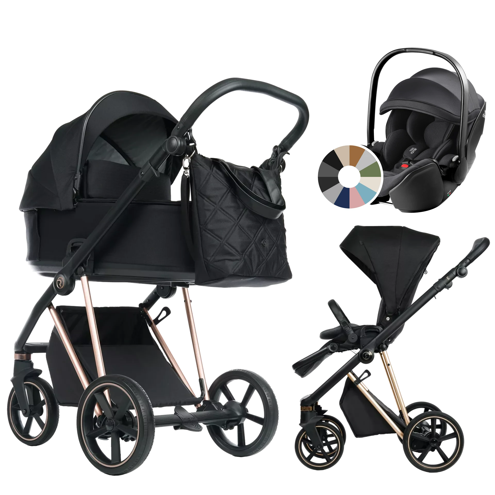 Roan Ivi 2.0 + Britax Römer Baby-Safe Pro +GRATIS - 3w1 | Raven Rosegold