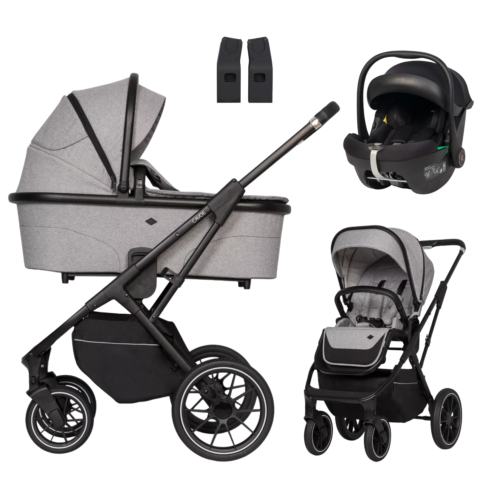 Cavoe Axo Comfort + Cavoe Peu +GRATIS - wózek 3w1 | Frost