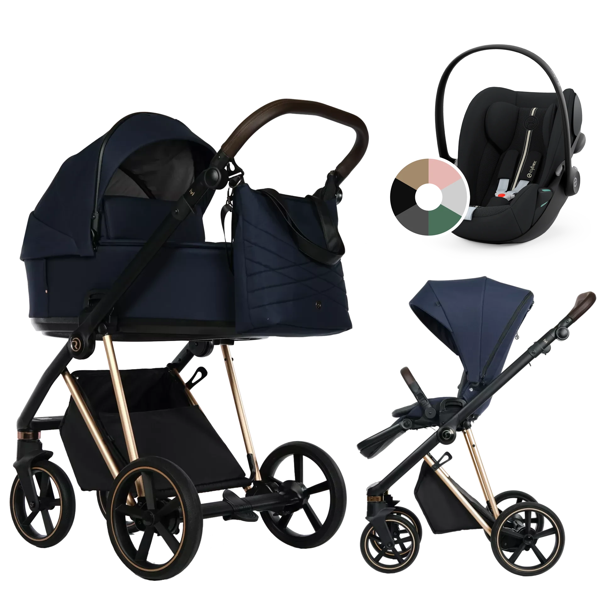 Roan Ivi 2.0 + Cybex Cloud G i-Size +GRATIS - 3w1 | Mystic Blue Rosegold