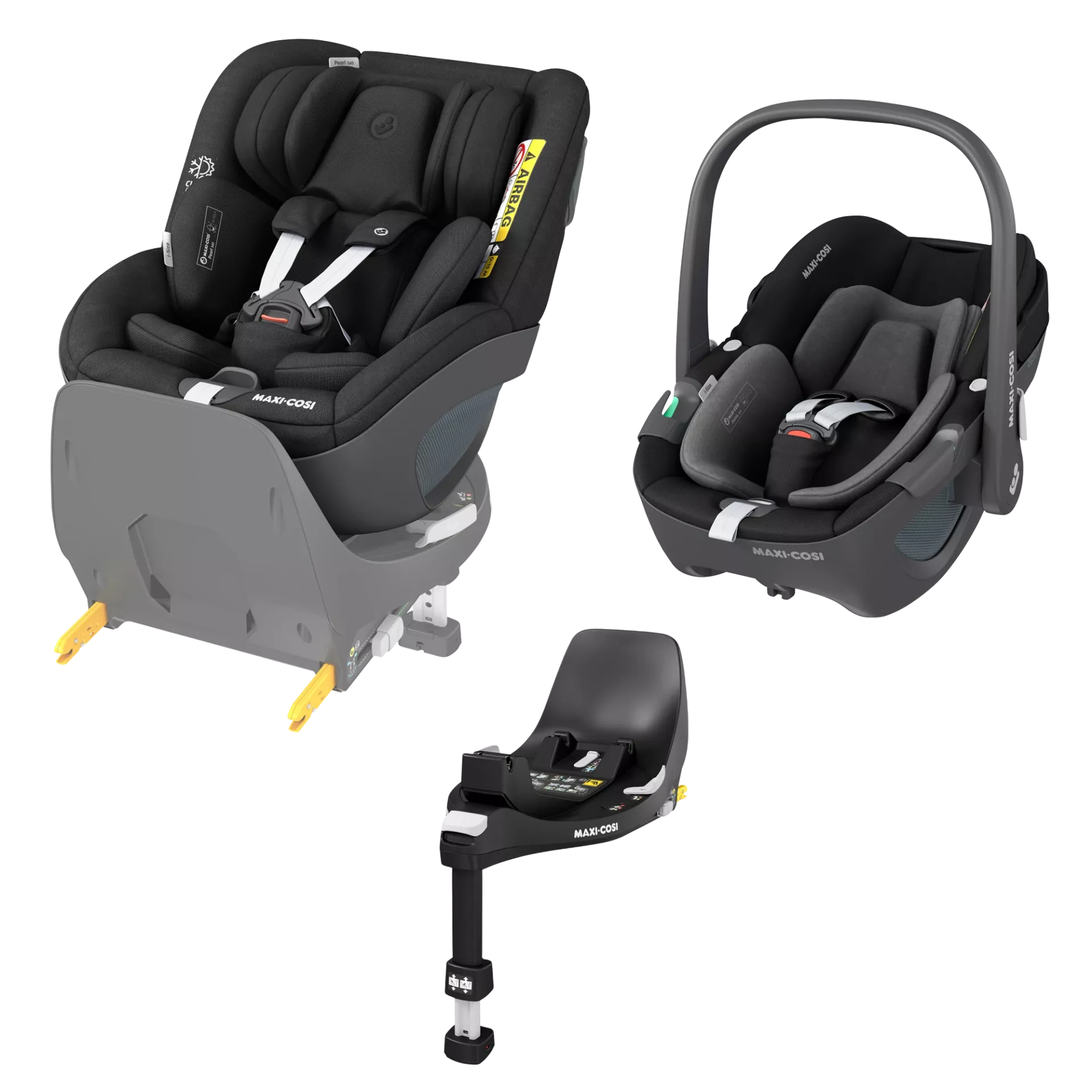 Zestaw Maxi-Cosi FamilyFix 360 | Authentic Black