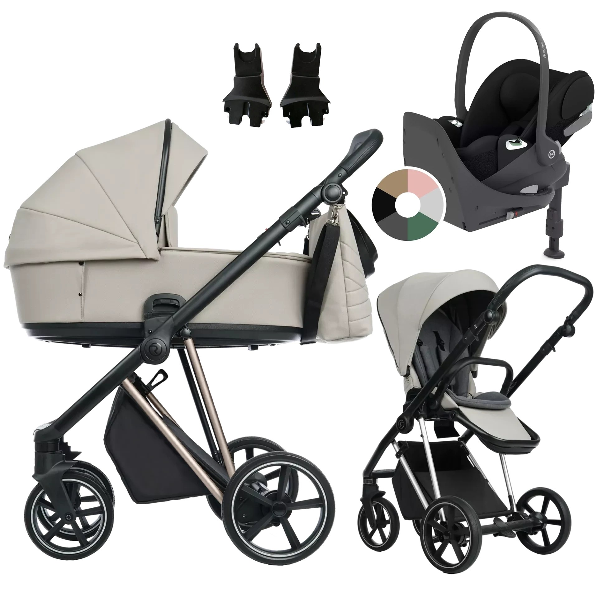 Roan Ivi 2.0 + Cybex Cloud T + baza T +GRATIS - 4w1 | Sesame Champagne