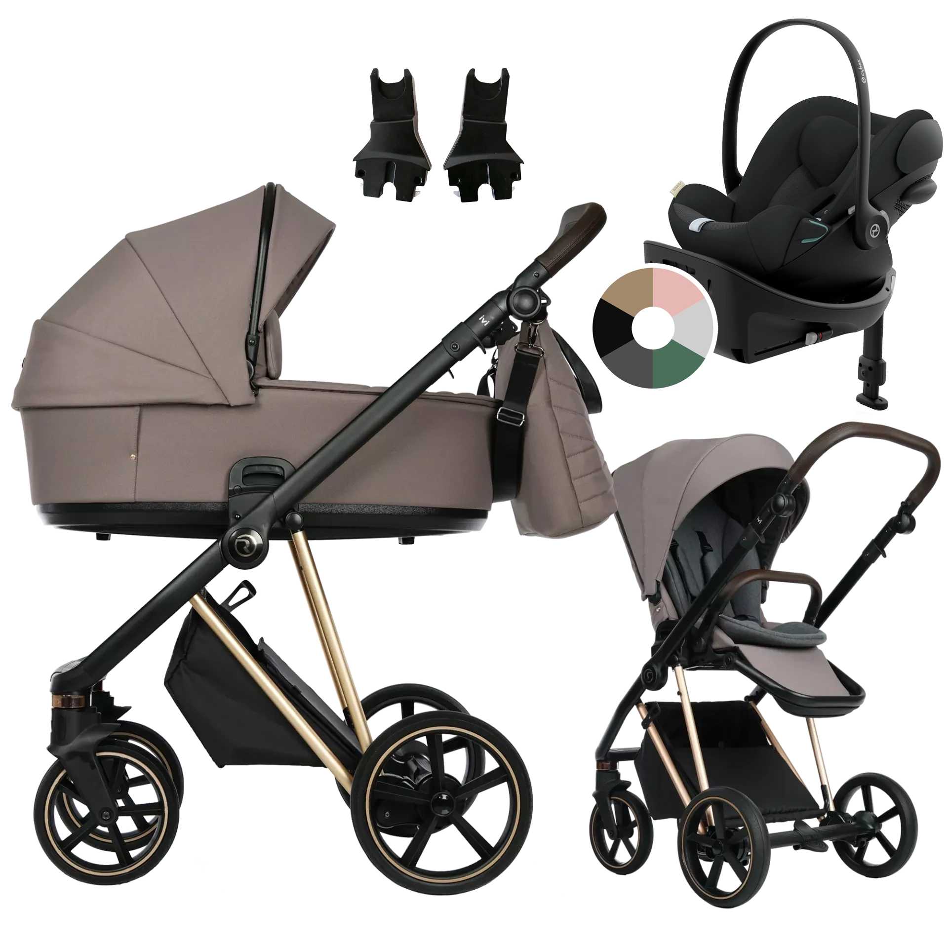Roan Ivi 2.0 + Cybex Cloud G + baza G +GRATIS - 4w1 | Cocoa Rosegold