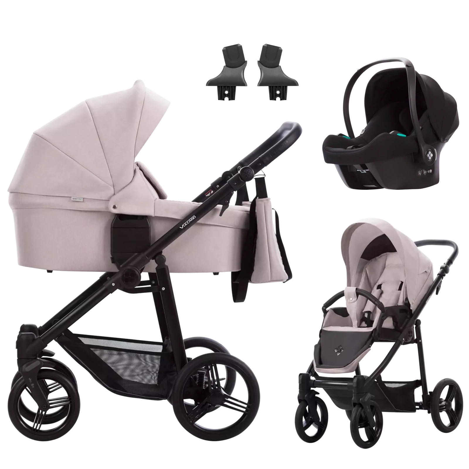 Bebetto Vulcano + Bebetto Cosmo 2.0 +GRATIS - 3w1 | 01 (Black Frame)