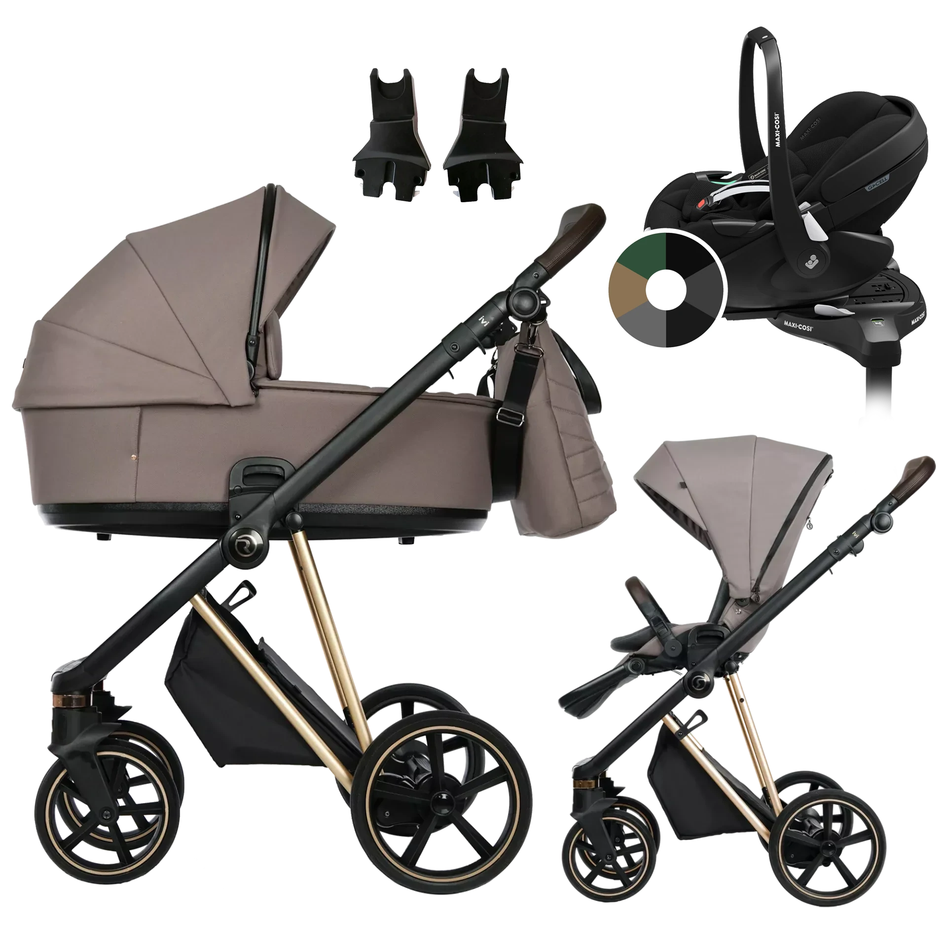 Roan Ivi 2.0 + Maxi-Cosi Pebble 360 Pro2 + baza +GRATIS - 4w1 | Cocoa Rosegold