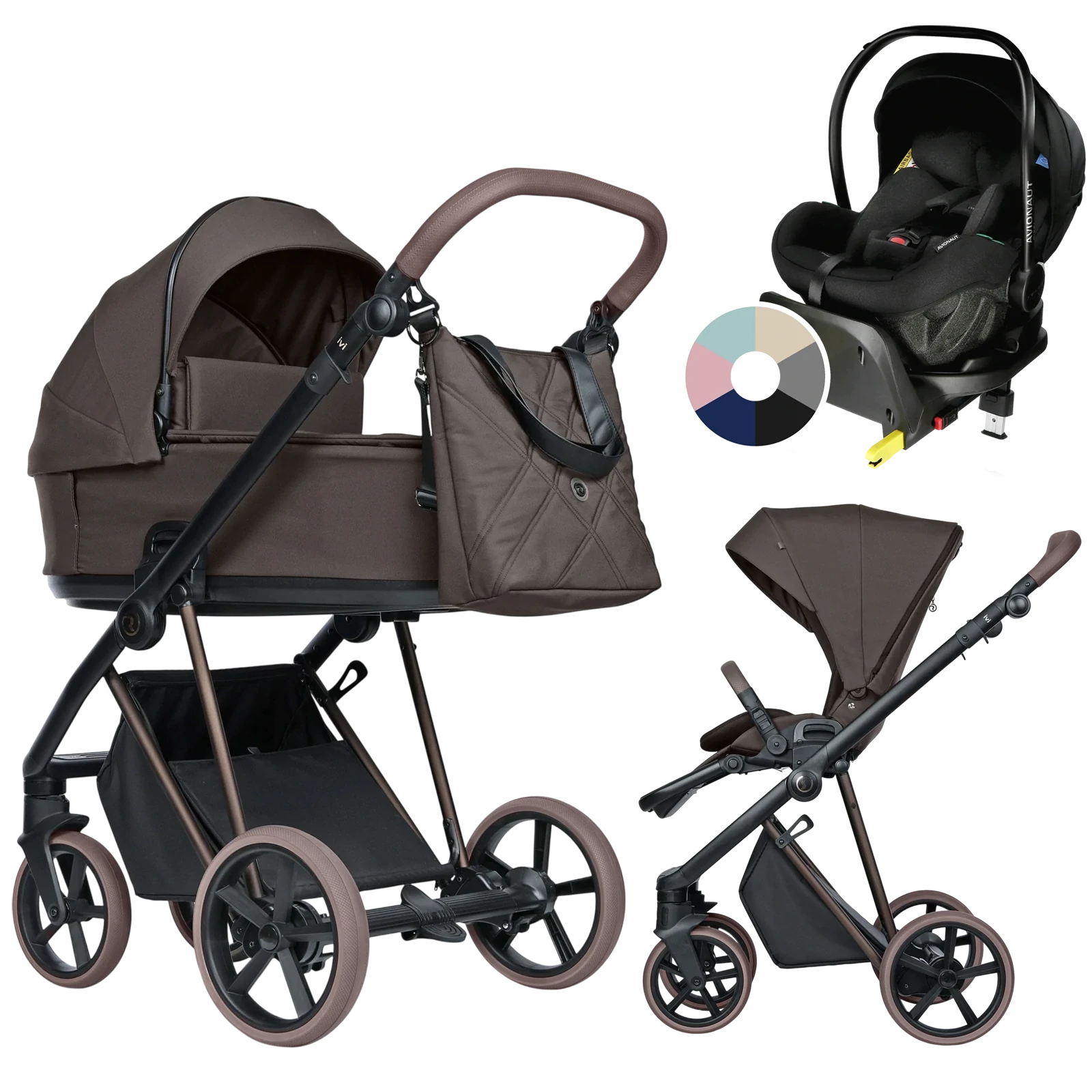 Roan Ivi 2.0 Vintage + Avionaut Pixel Pro 2.0 C + baza IQ Orbit + GRATIS - 4w1 | Turkish Coffee Brown