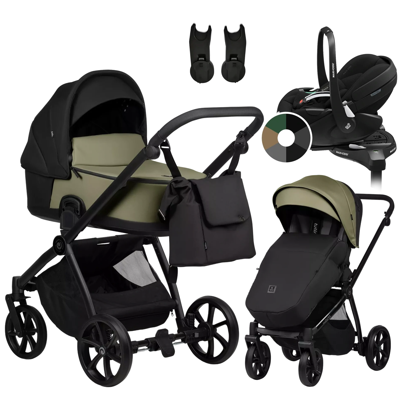 Tutis Mio 3 Plus + Maxi-Cosi Pebble 360 Pro2 + baza + GRATIS - 4w1 | 025 Olive