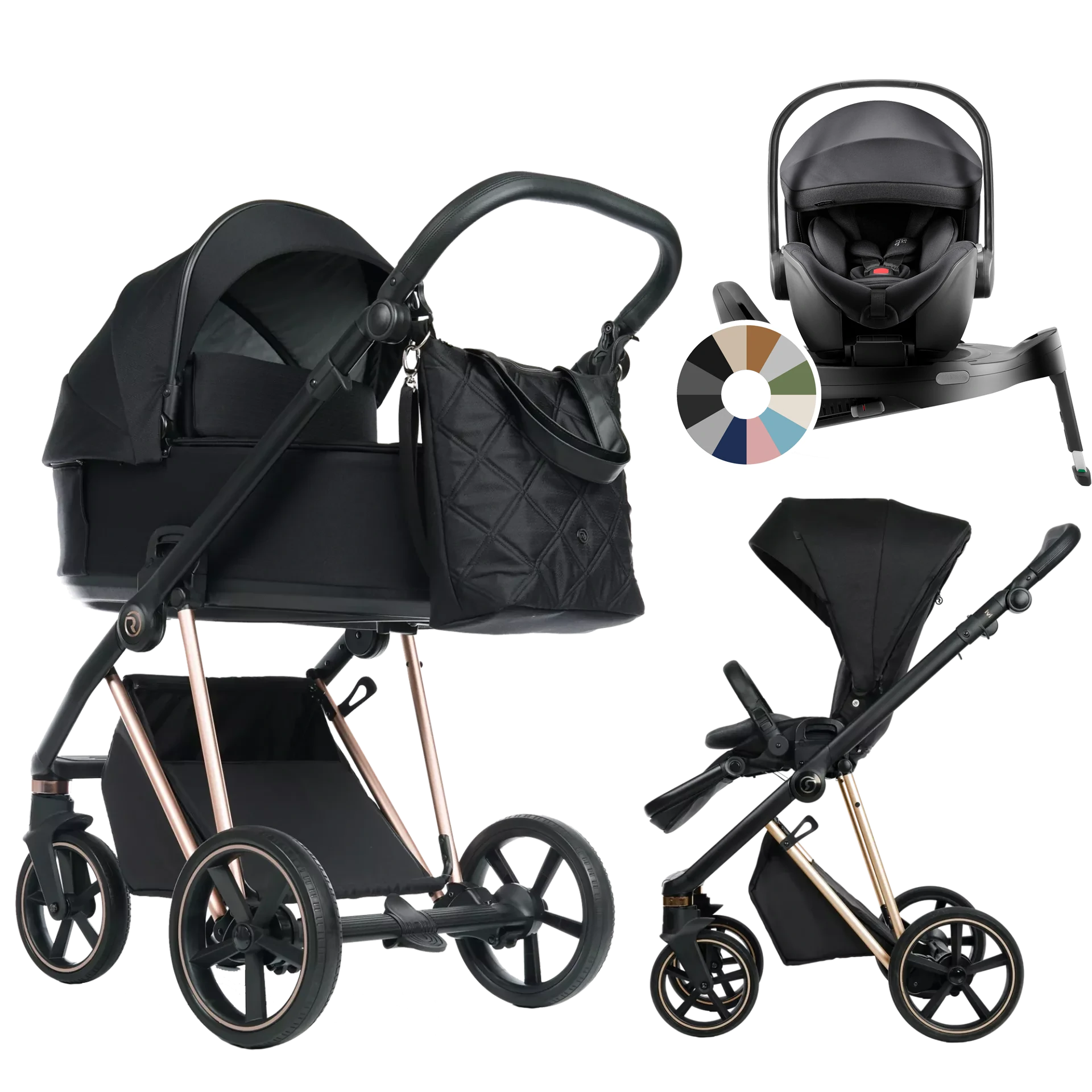 Roan Ivi 2.0 + Britax Römer Baby-Safe Pro + baza Vario 5Z +GRATIS - 4w1 | Raven Rosegold