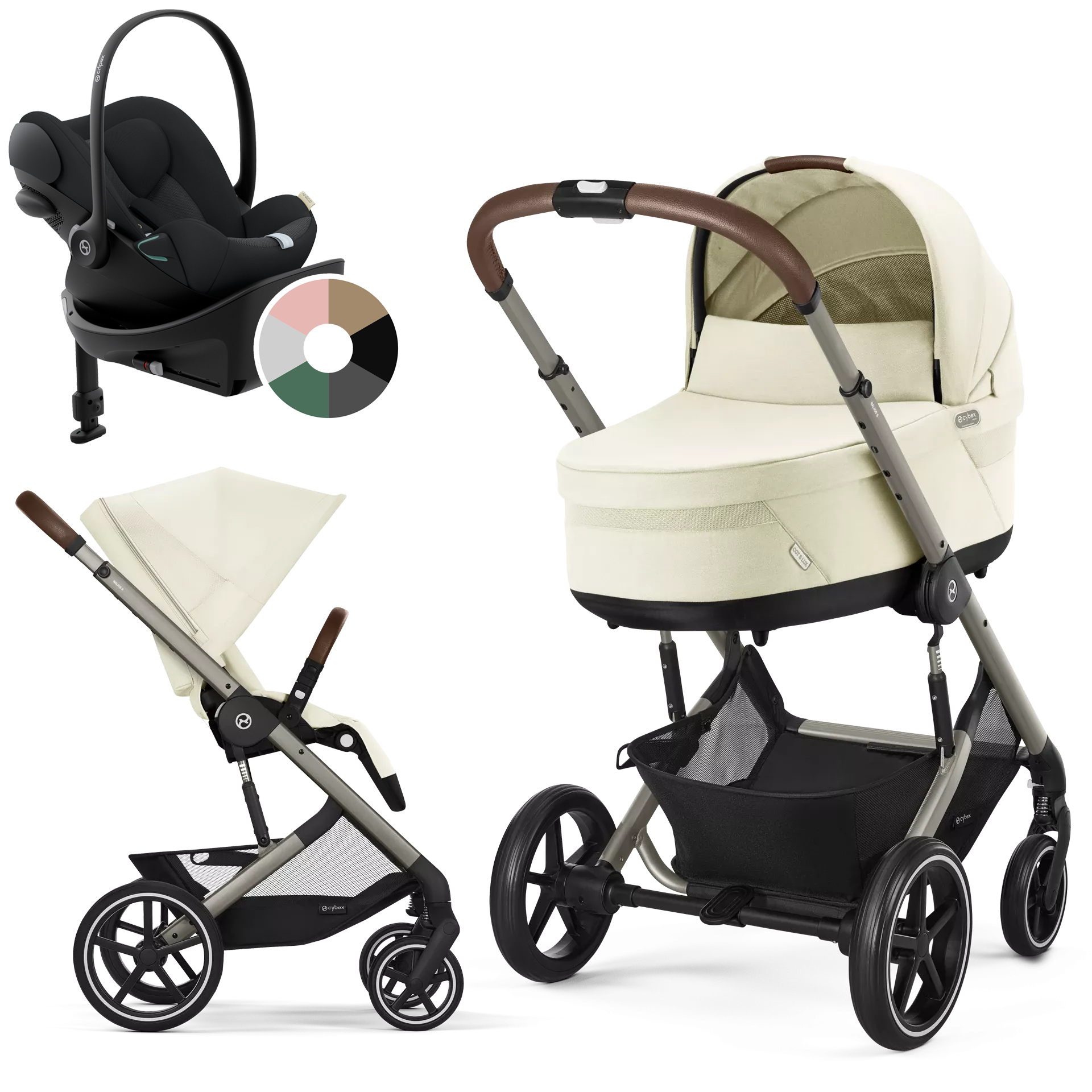 Cybex Balios S Lux + Cybex Cloud G + baza G - 4w1 | Seashell Beige