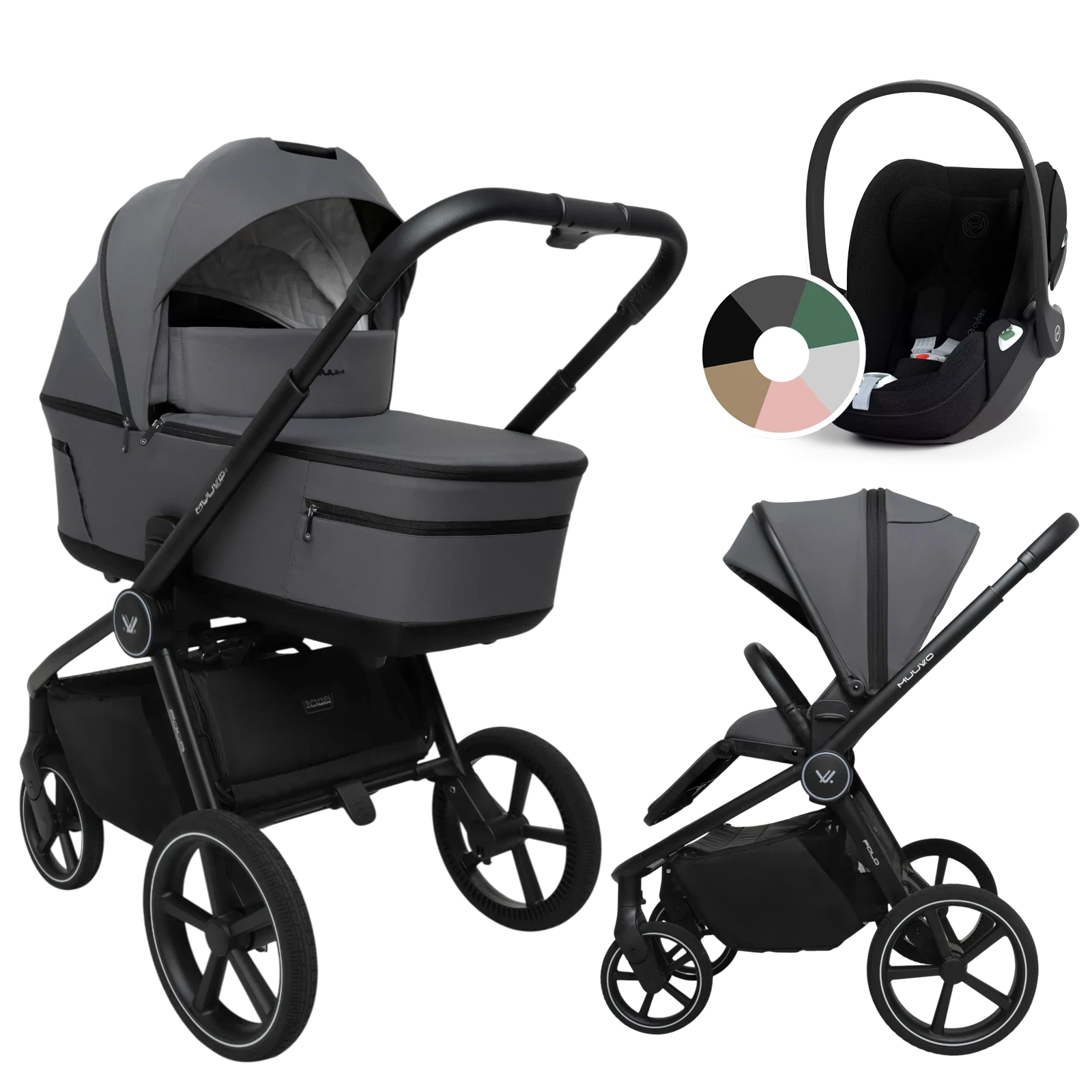 Muuvo Fold + Cybex Cloud T i-Size + GRATIS - 3w1 | Iron Graphite