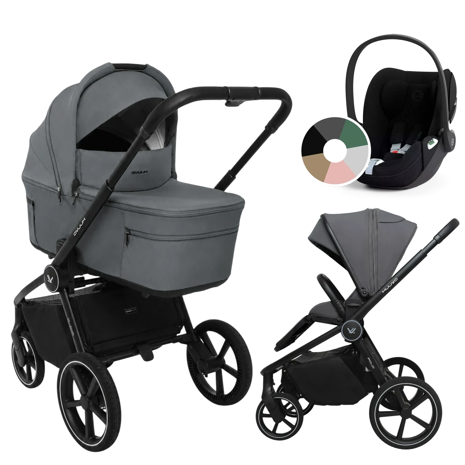Muuvo Fold + Cybex Cloud T i-Size + GRATIS - 3w1 | Iron Graphite