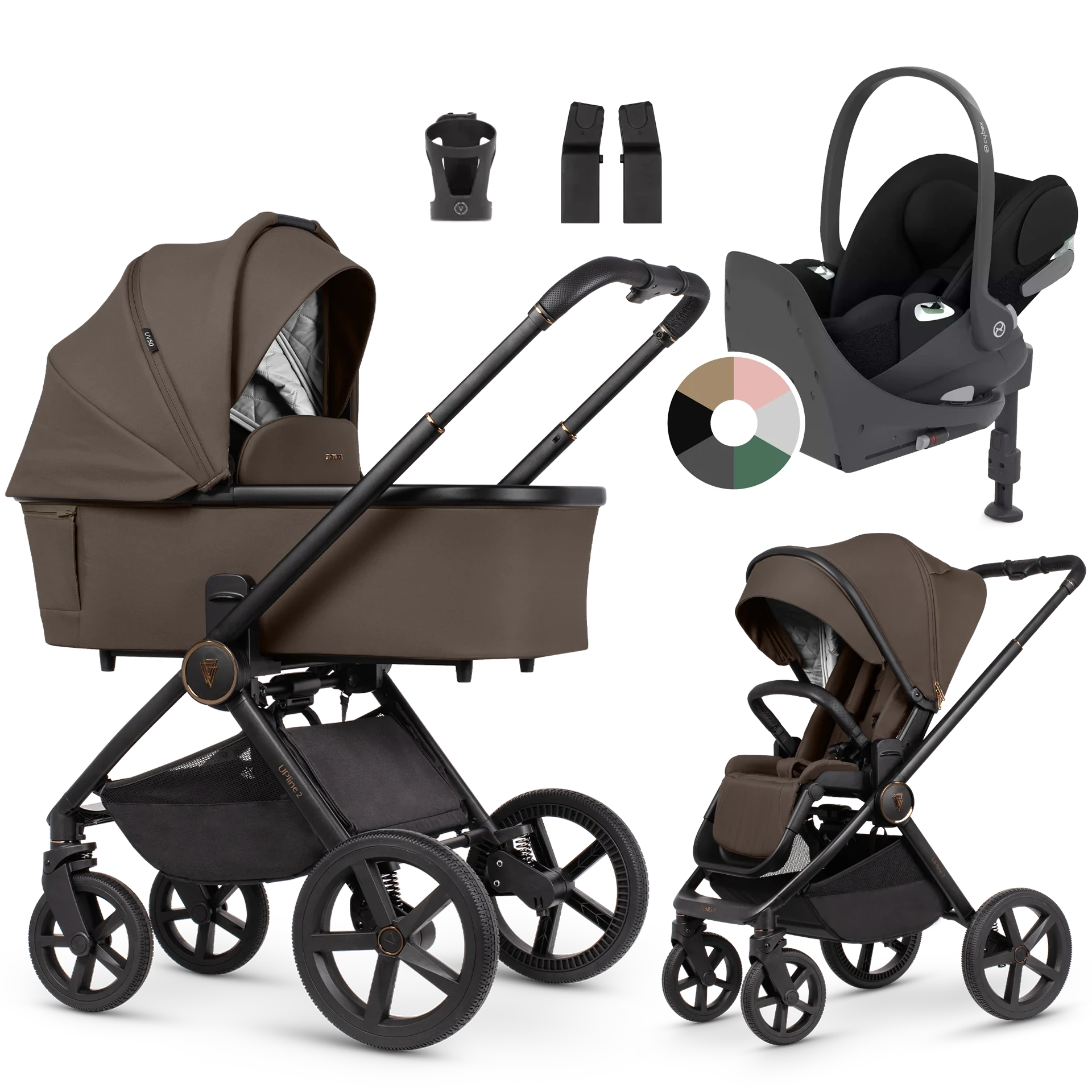 Venicci Upline 2 + Cybex Cloud T + baza T +AKCESORIA - 4w1 | Brownie Venicci Upline 2 + Cybex Cloud T + baza T +AKCESORIA - 4w1 | Brownie