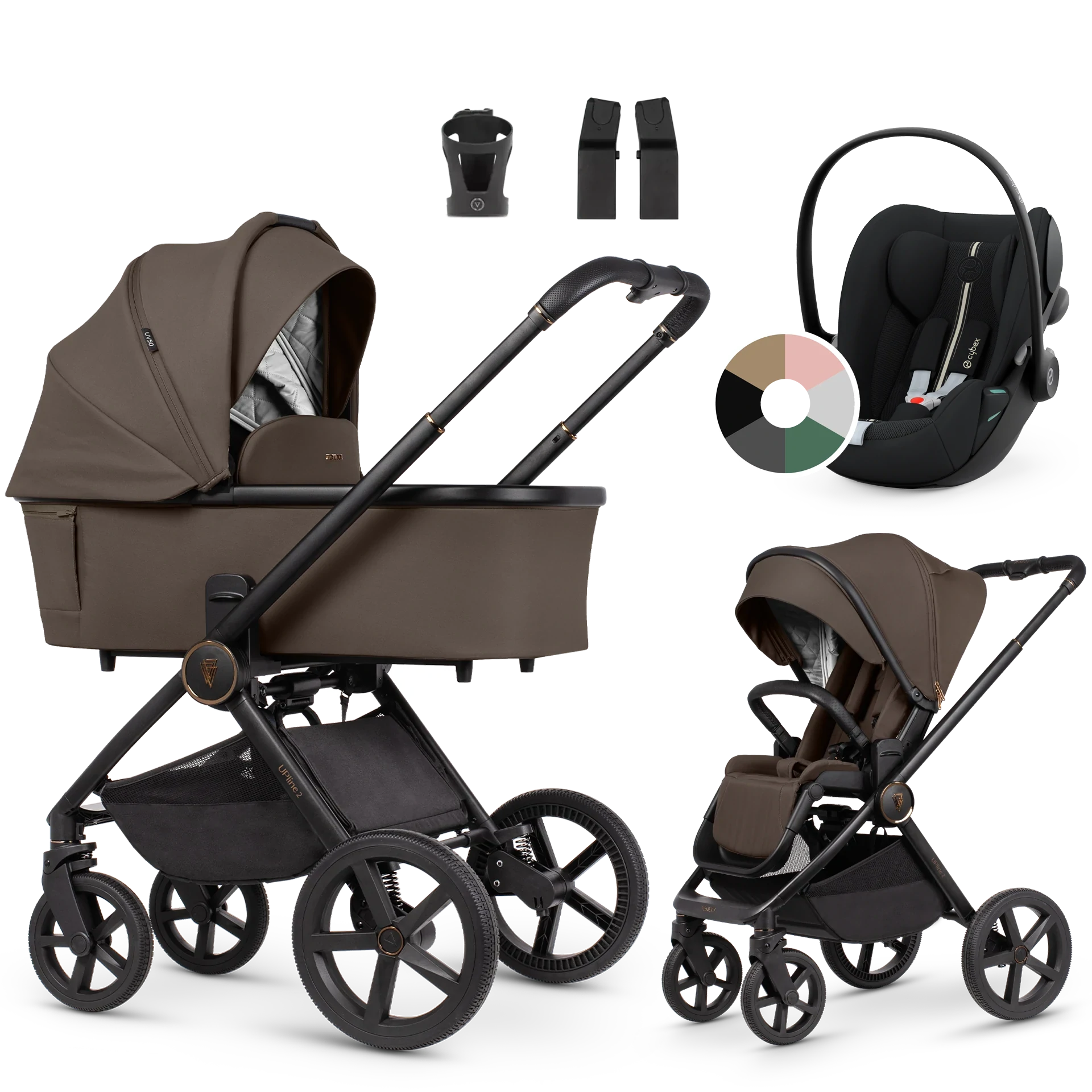 Venicci Upline 2 + Cybex Cloud G i-Size +AKCESORIA - 3w1 | Brownie Venicci Upline 2 + Cybex Cloud G i-Size +AKCESORIA - 3w1 | Brownie