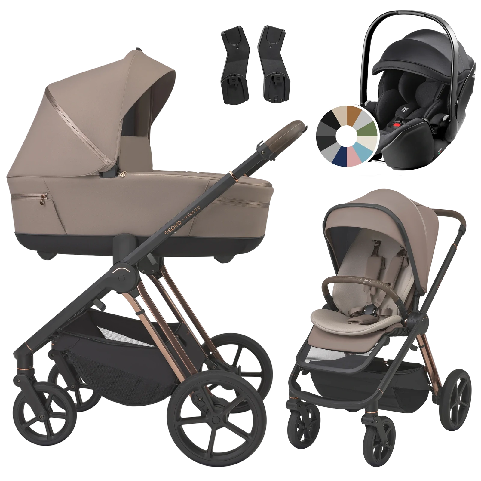 Espiro Miloo 2.0 + Britax Römer Baby-Safe Pro +GRATIS - 3w1 | 309 Tasty Cappuccino