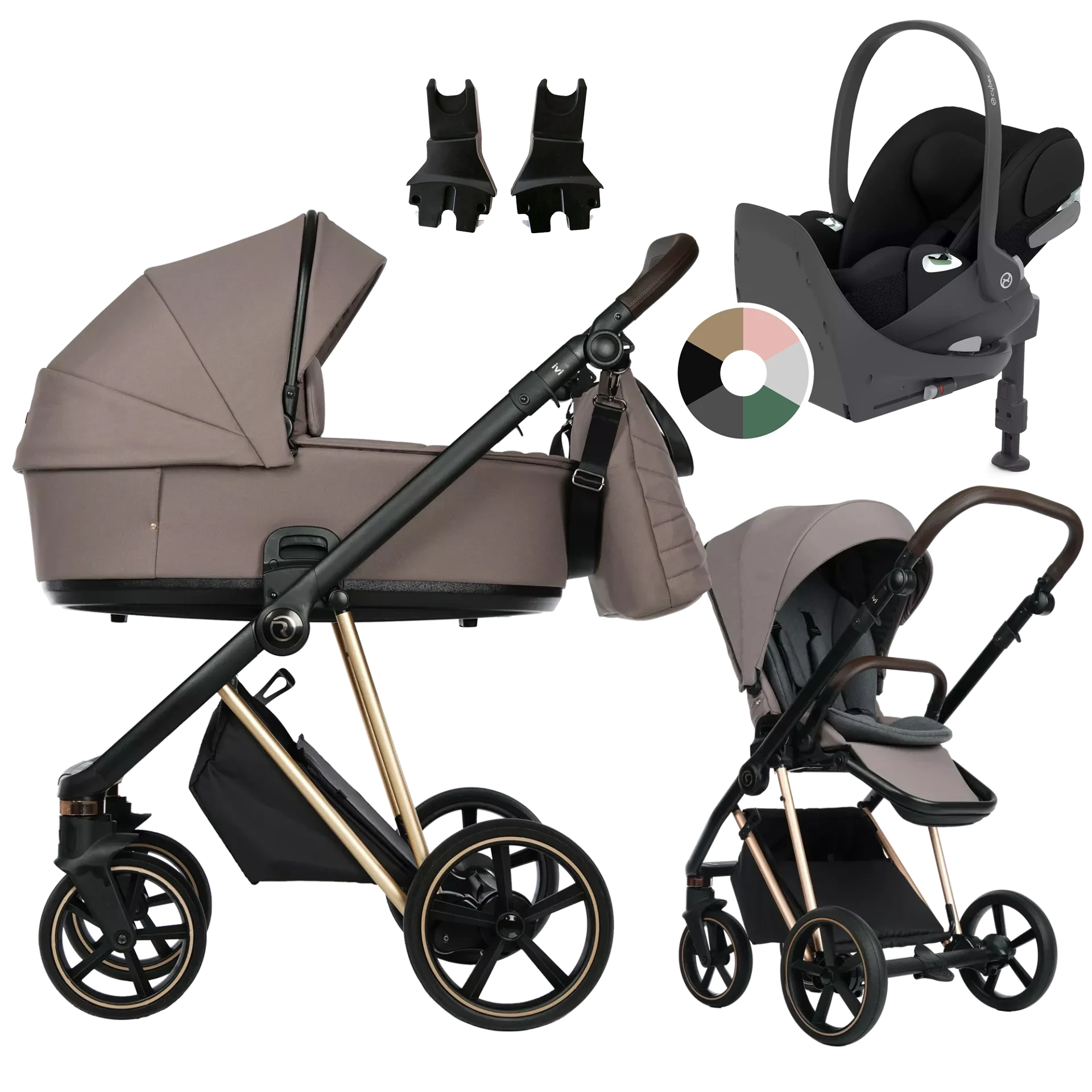 Roan Ivi 2.0 + Cybex Cloud T + baza T +GRATIS - 4w1 | Cocoa Rosegold