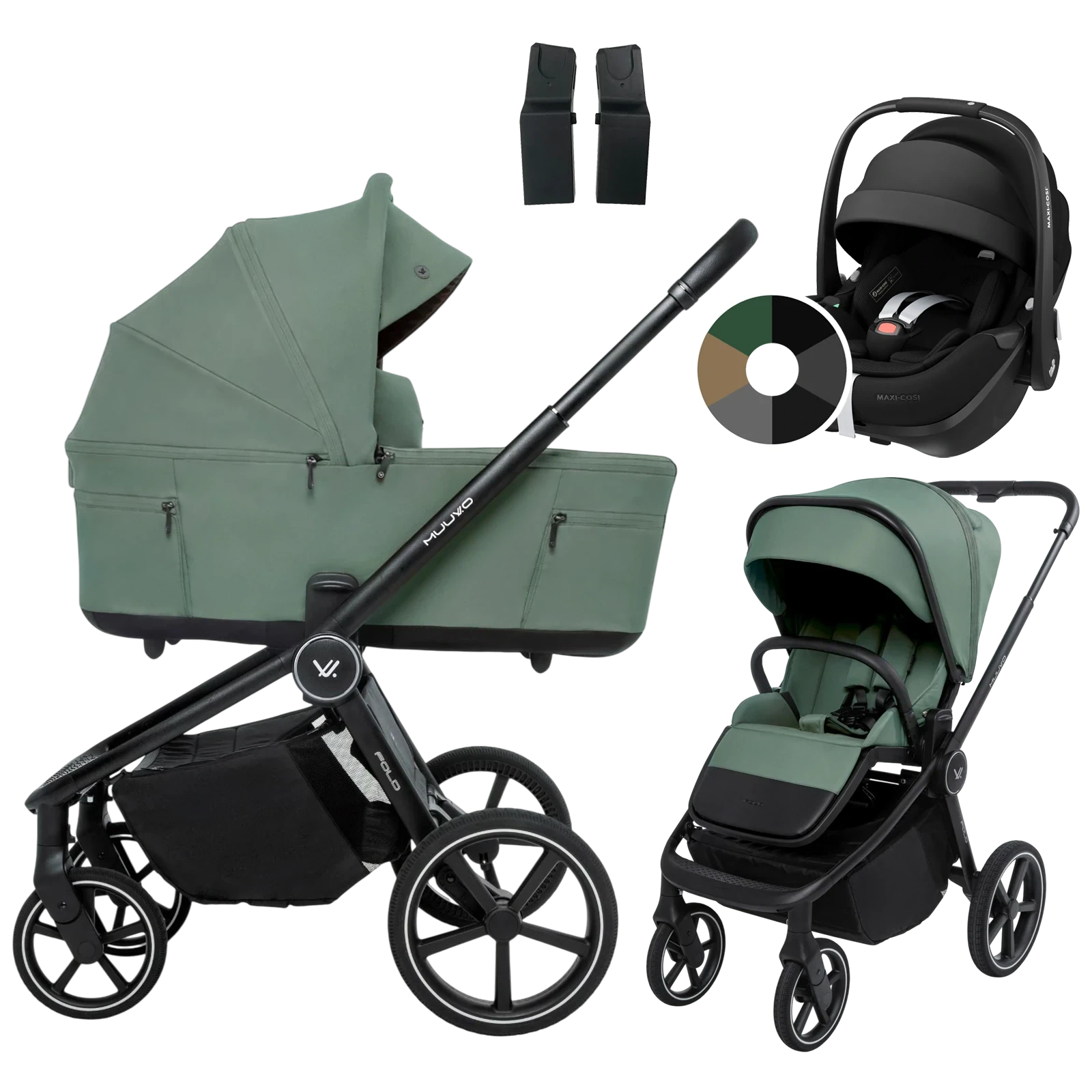 Muuvo Fold + Maxi-Cosi Pebble 360 Pro2 + GRATIS - 3w1 | Pine Green