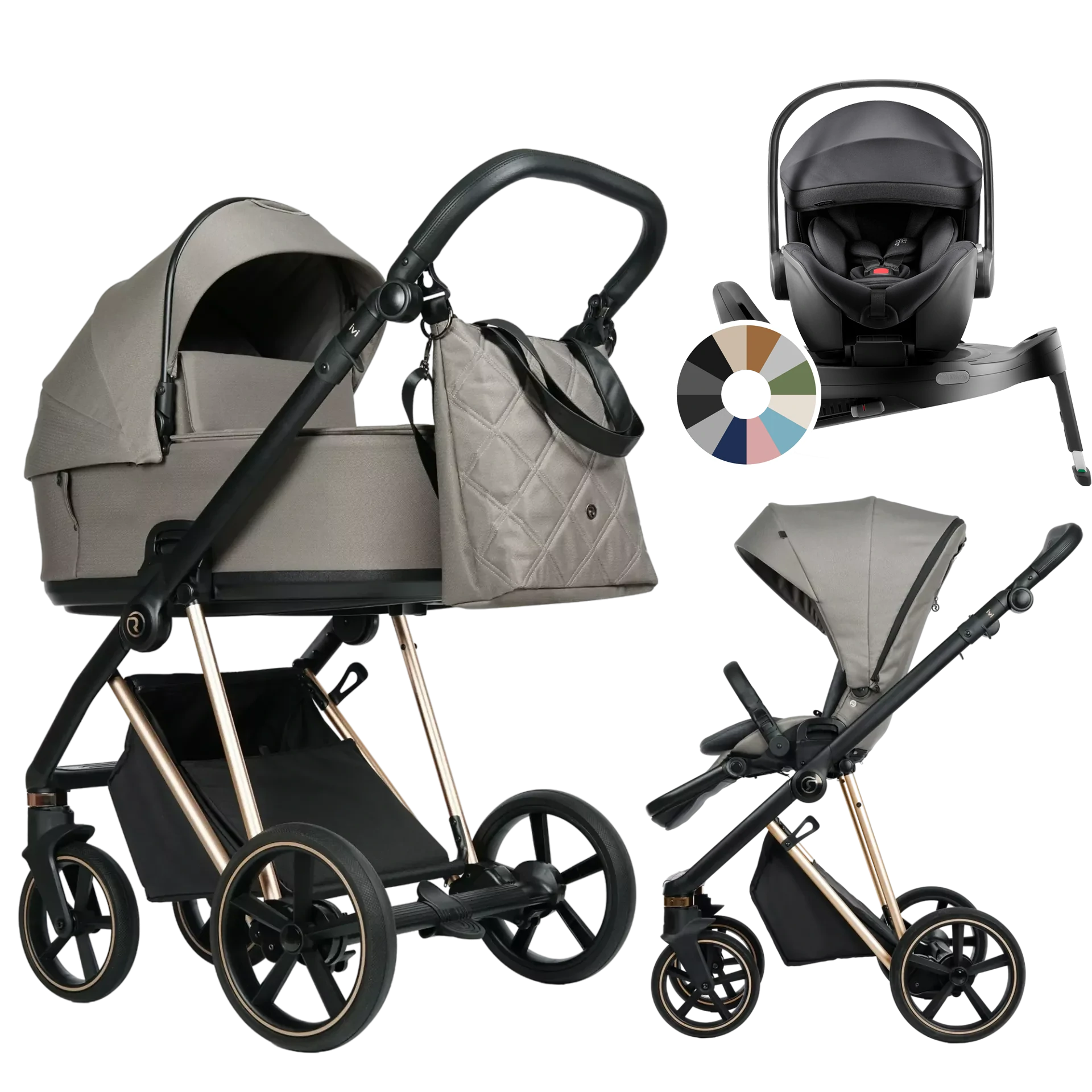 Roan Ivi 2.0 + Britax Römer Baby-Safe Pro + baza Vario 5Z +GRATIS - 4w1 | Mocca