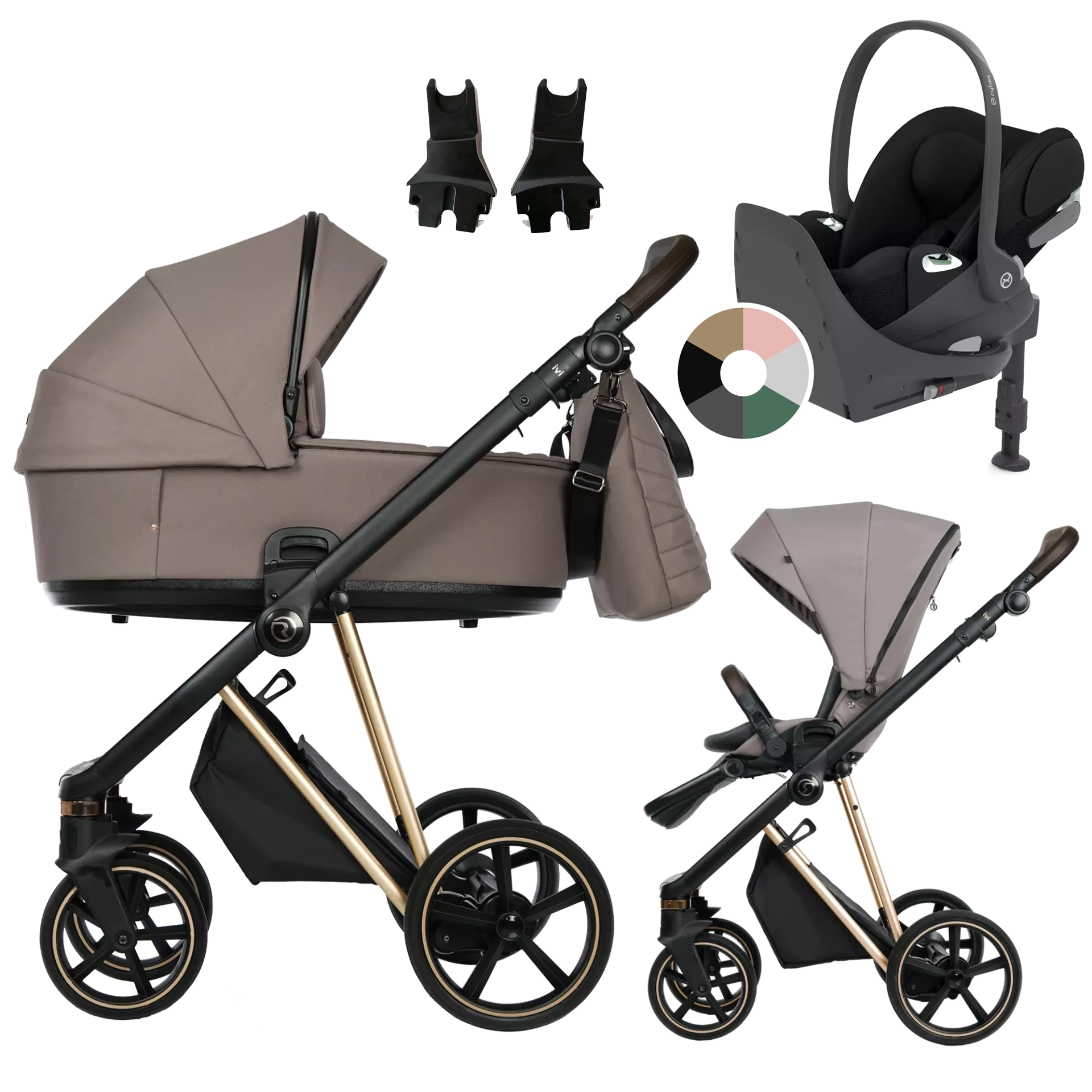 Roan Ivi 2.0 + Cybex Cloud T + baza T +GRATIS - 4w1 | Cocoa Rosegold
