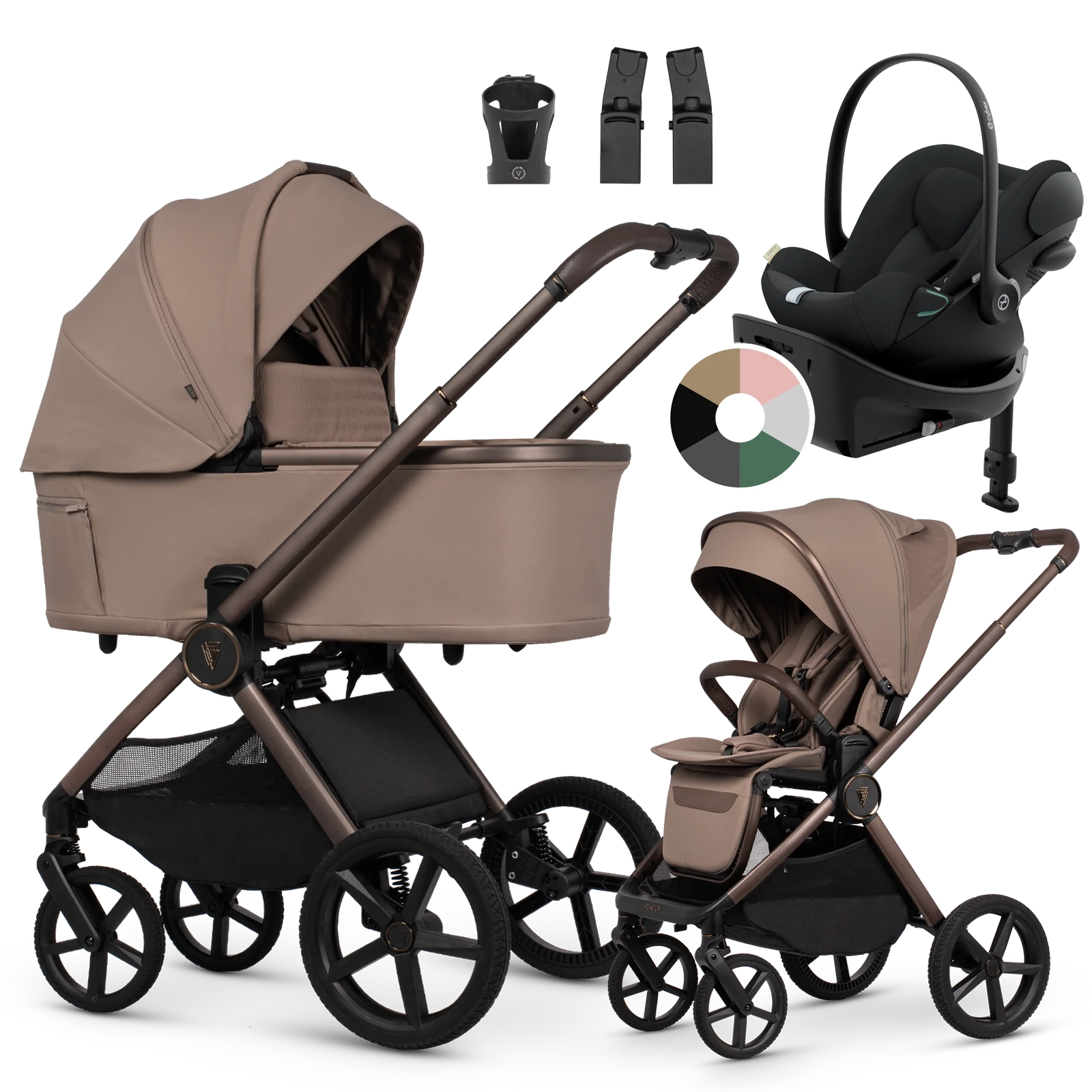 Venicci Upline 3 + Cybex Cloud G3 + baza G3 + AKCESORIA - 4w1 | Sand