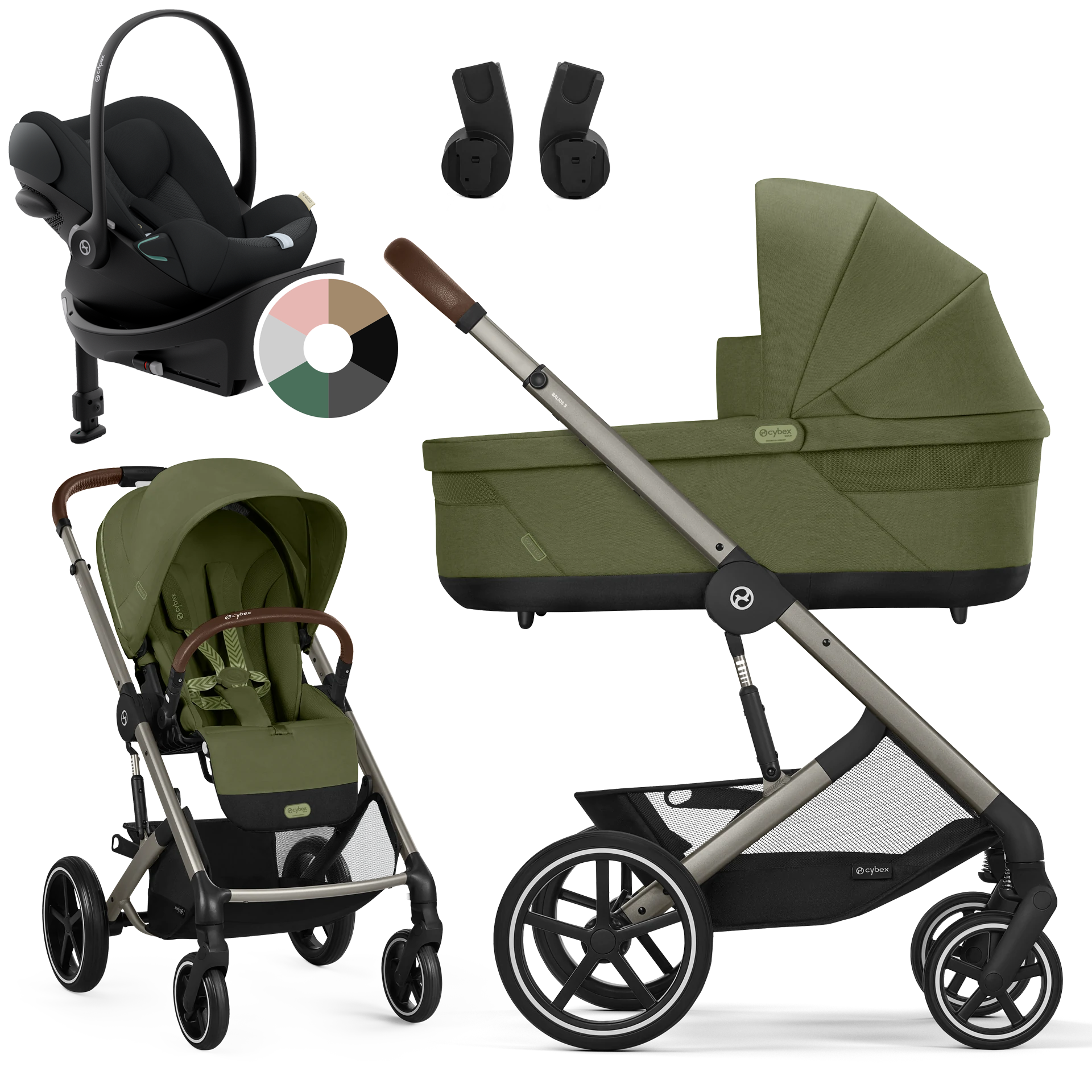 Cybex Balios S Lux + Cybex Cloud G + baza G - 4w1 | Moss Green