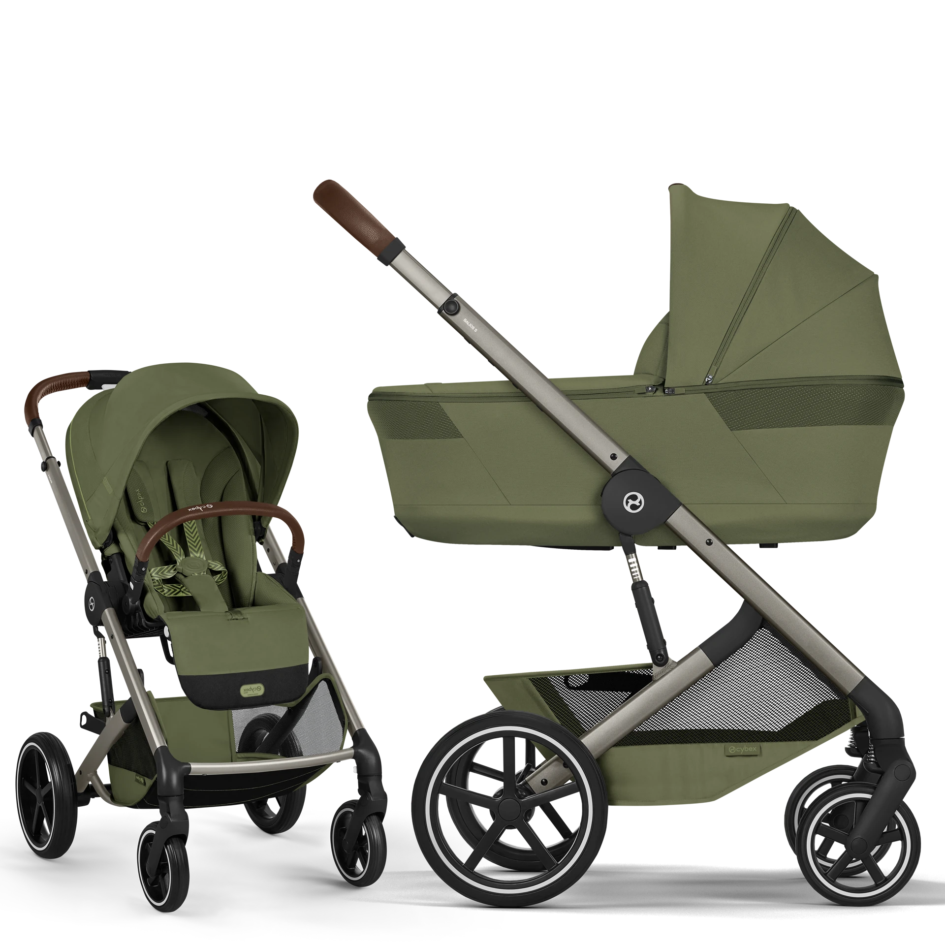 Cybex Balios S Lux Fold - 2w1 ze składaną gondolą | Moss Green