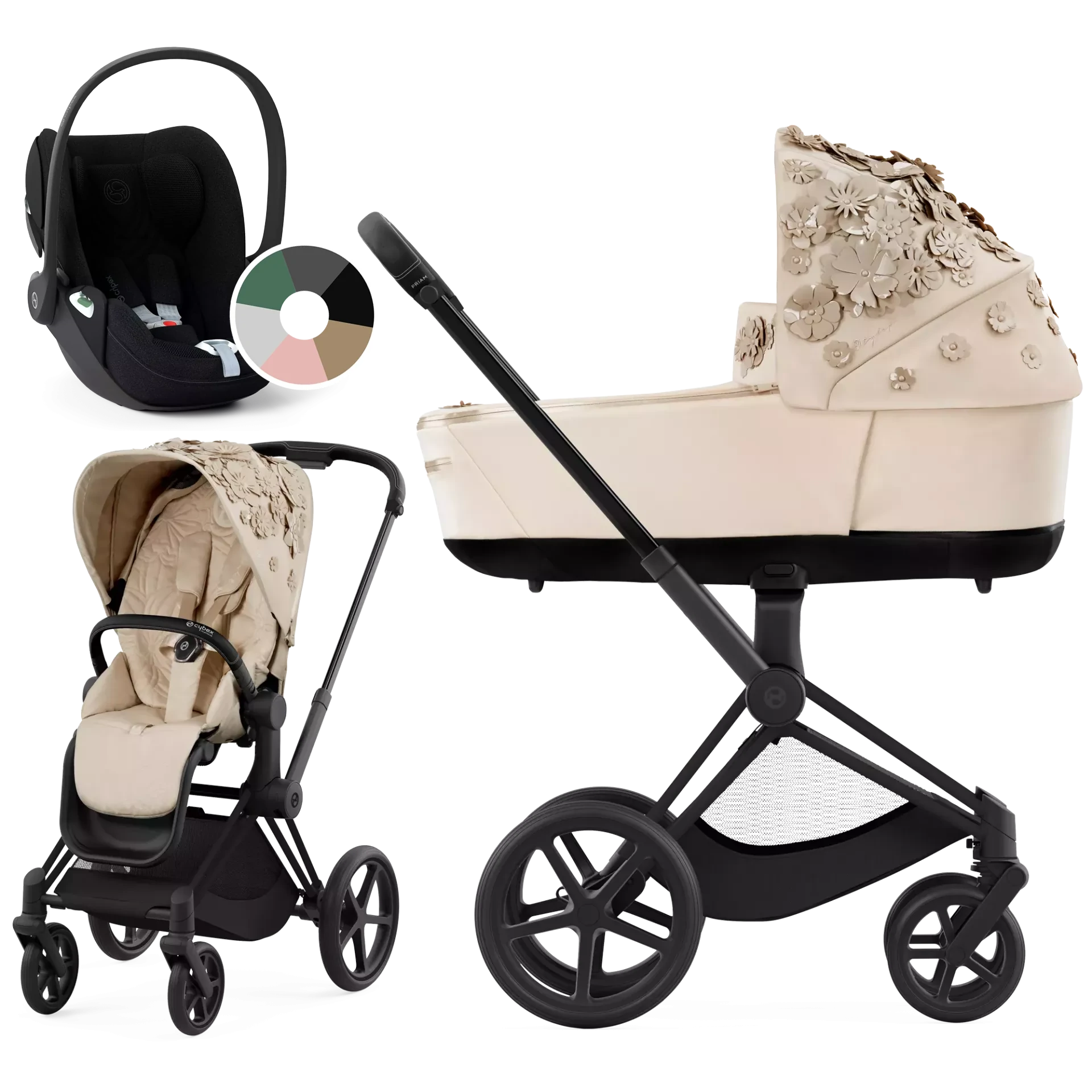 Cybex Priam 4.0 + Cybex Cloud T i-Size - 3w1 | Nude Beige - Fashion Collection