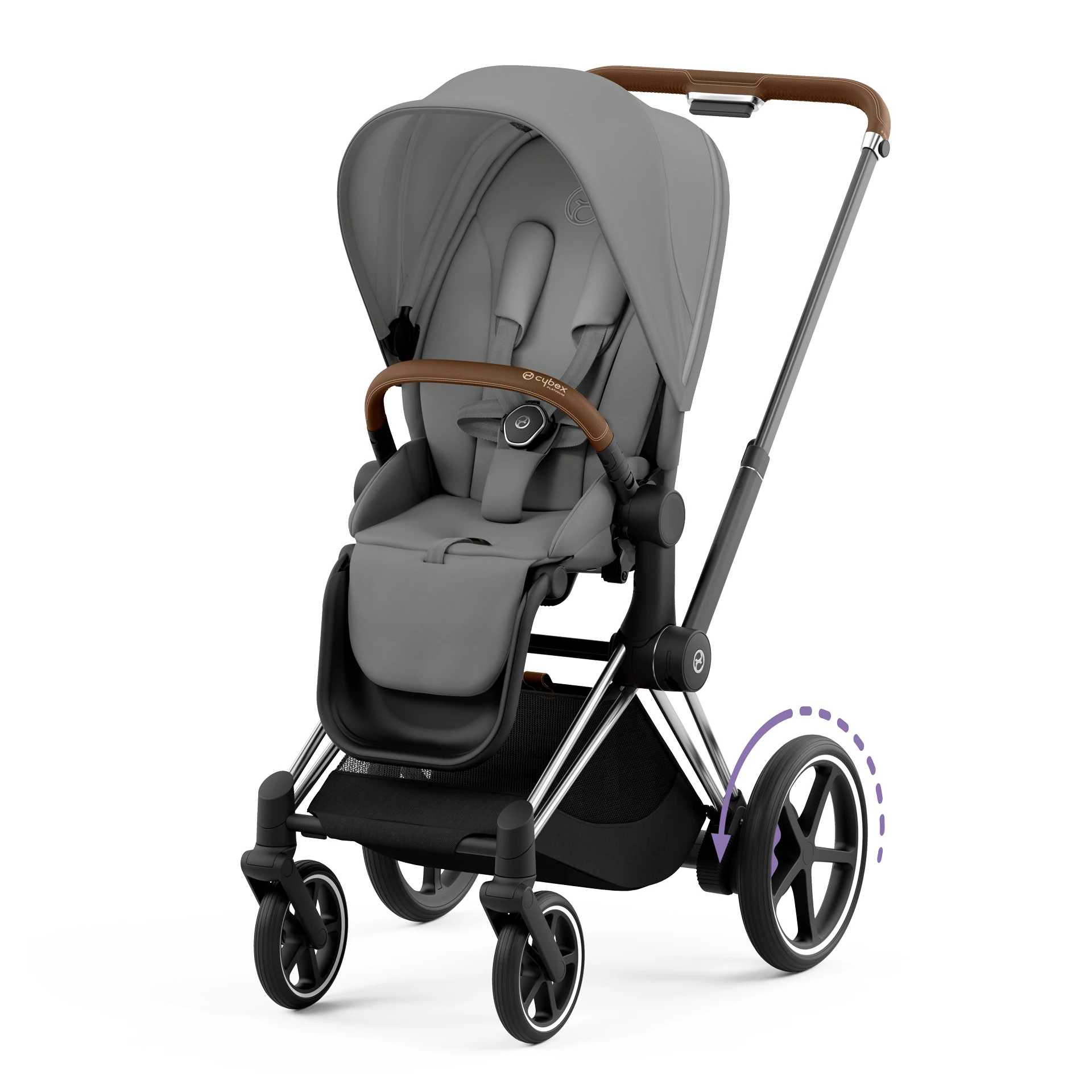 Cybex e-Priam 4.0 - 2w1 | Mirage Grey (Chrome Brown Frame) Cybex e-Priam 4.0 - 2w1 | Mirage Grey (Chrome Brown Frame)