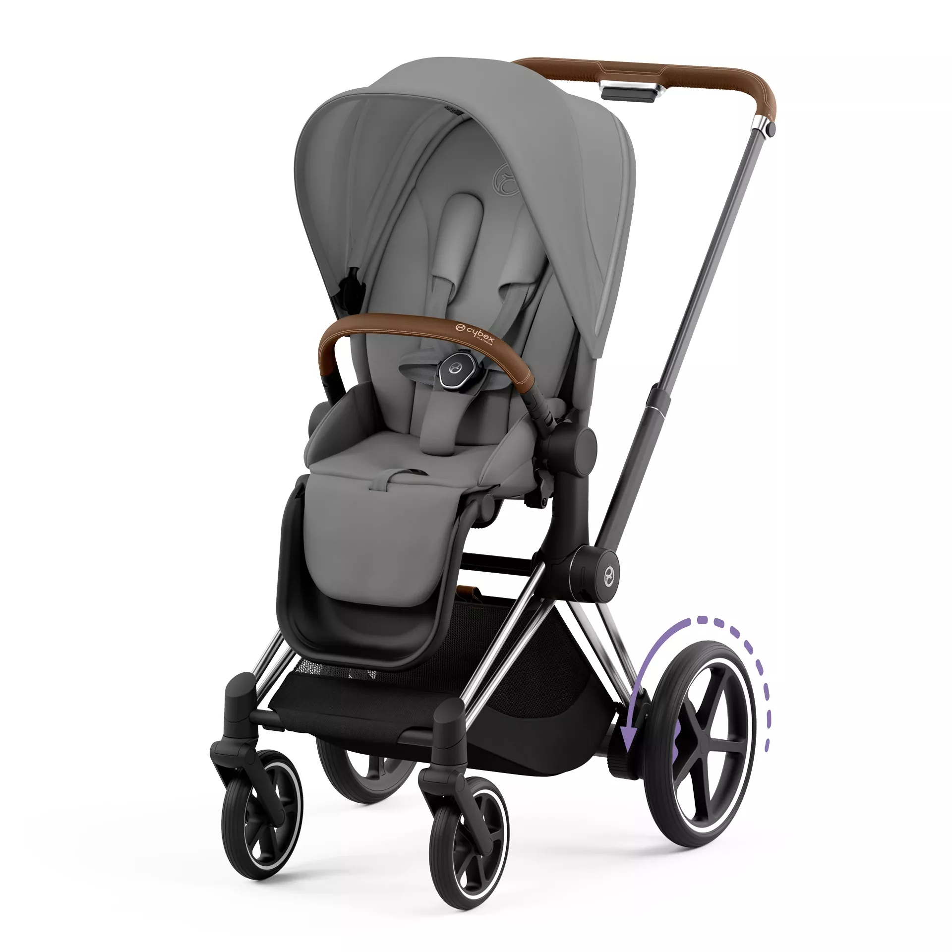 Cybex e-Priam 4.0 - 2w1 | Mirage Grey (Chrome Brown Frame) Cybex e-Priam 4.0 - 2w1 | Mirage Grey (Chrome Brown Frame)