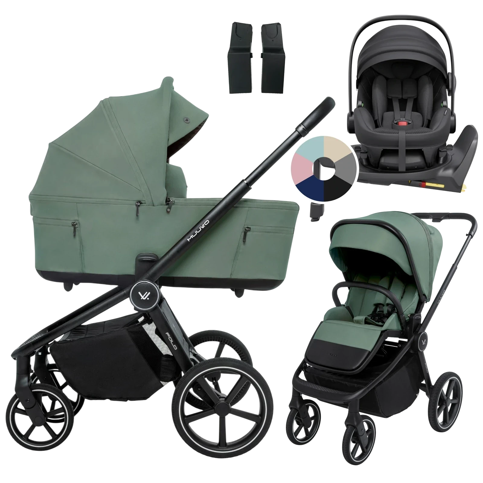 Muuvo Fold + Avionaut Pixel 3 + baza IQ Orbit + GRATIS - 4w1 | Pine Green
