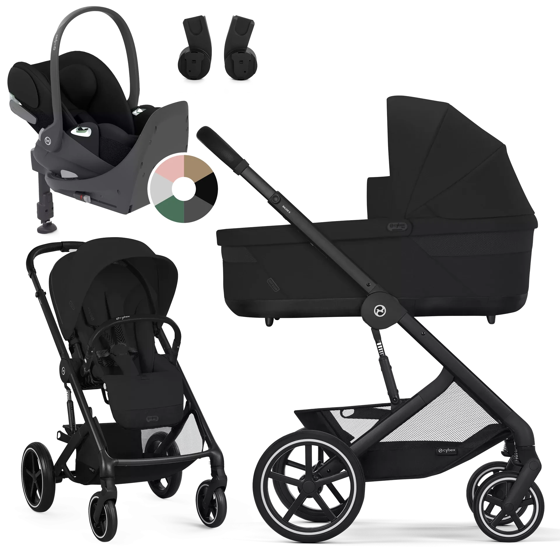 Cybex Balios S Lux + Cybex Cloud T i-Size + baza T - 4w1 | Moon Black