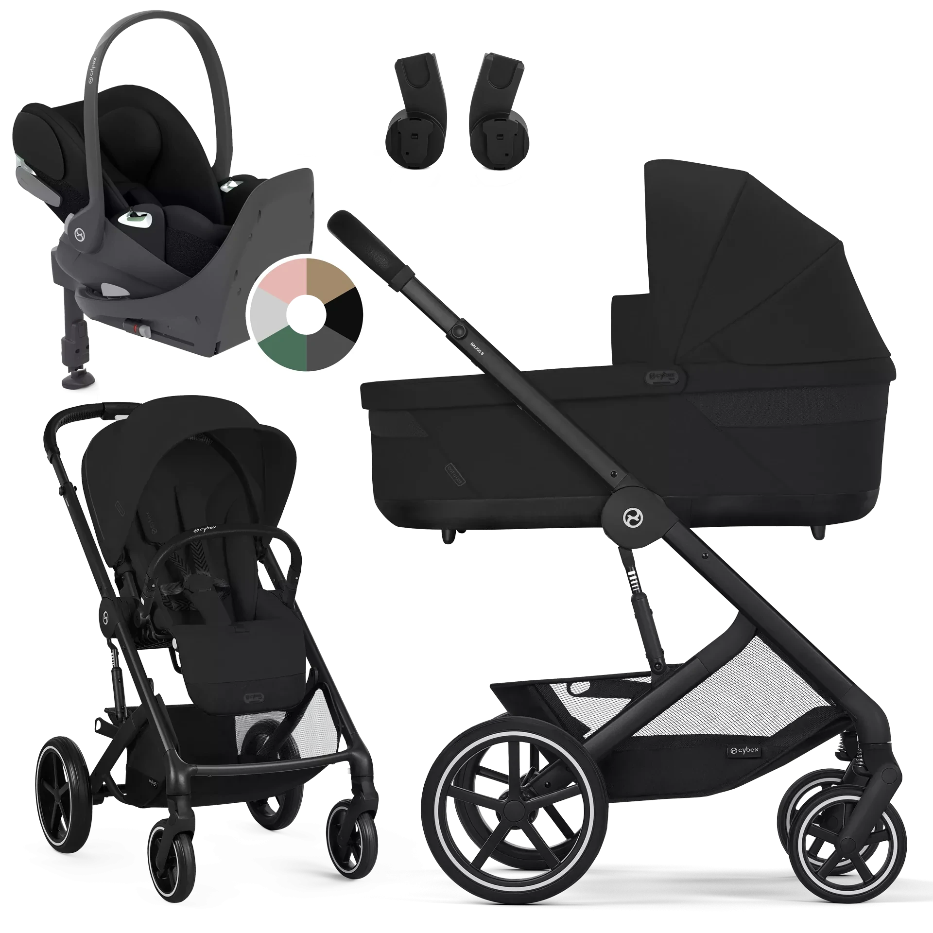 Cybex Balios S Lux + Cybex Cloud T i-Size + baza T - 4w1 | Moon Black