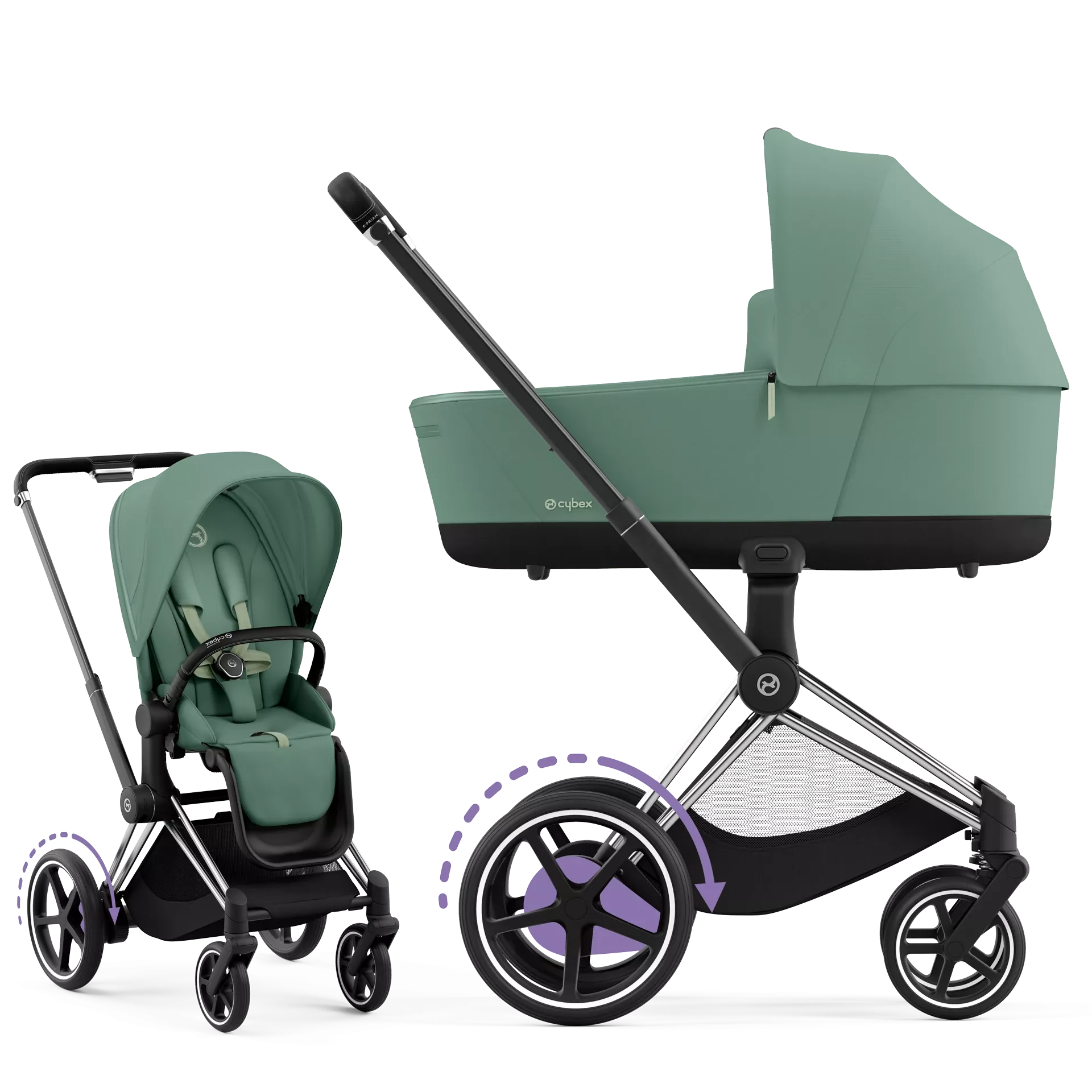 Cybex e-Priam 4.0 - 2w1 | Leaf Green (Chrome Black Frame)