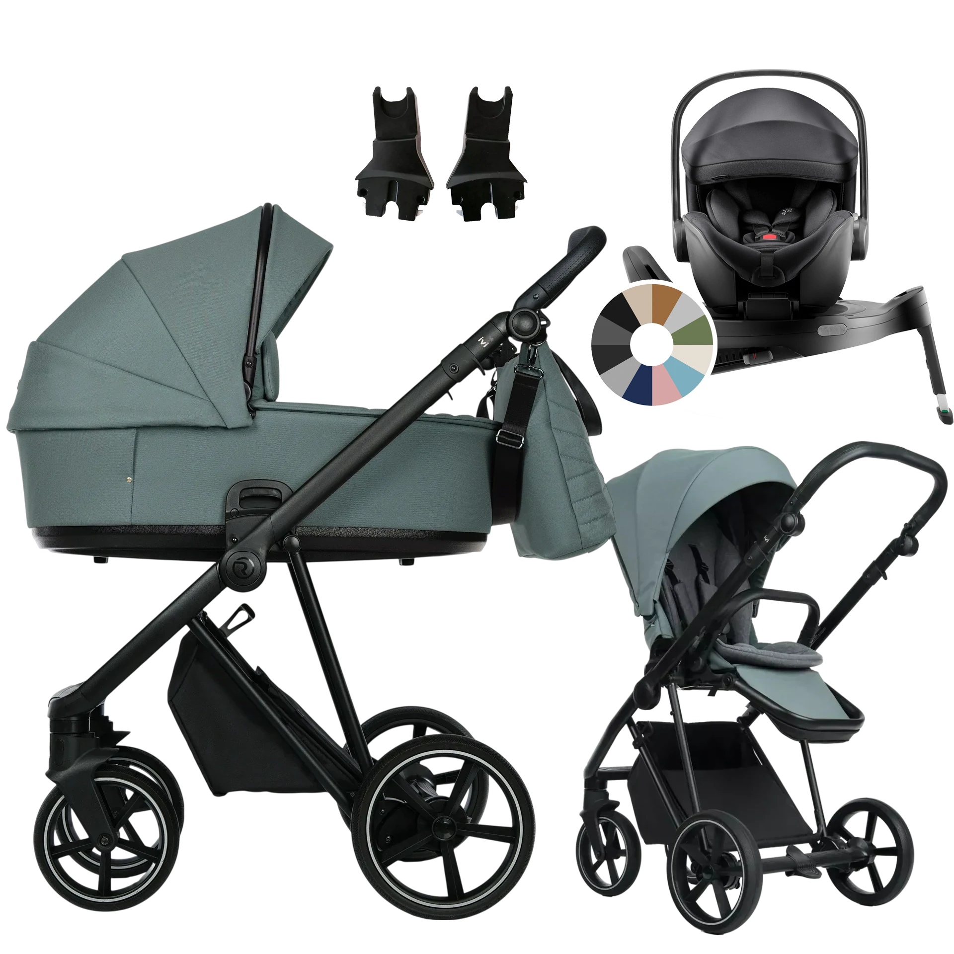 Roan Ivi 2.0 + Britax Römer Baby-Safe Pro + baza Vario 5Z +GRATIS - 4w1 | Pine Green Black