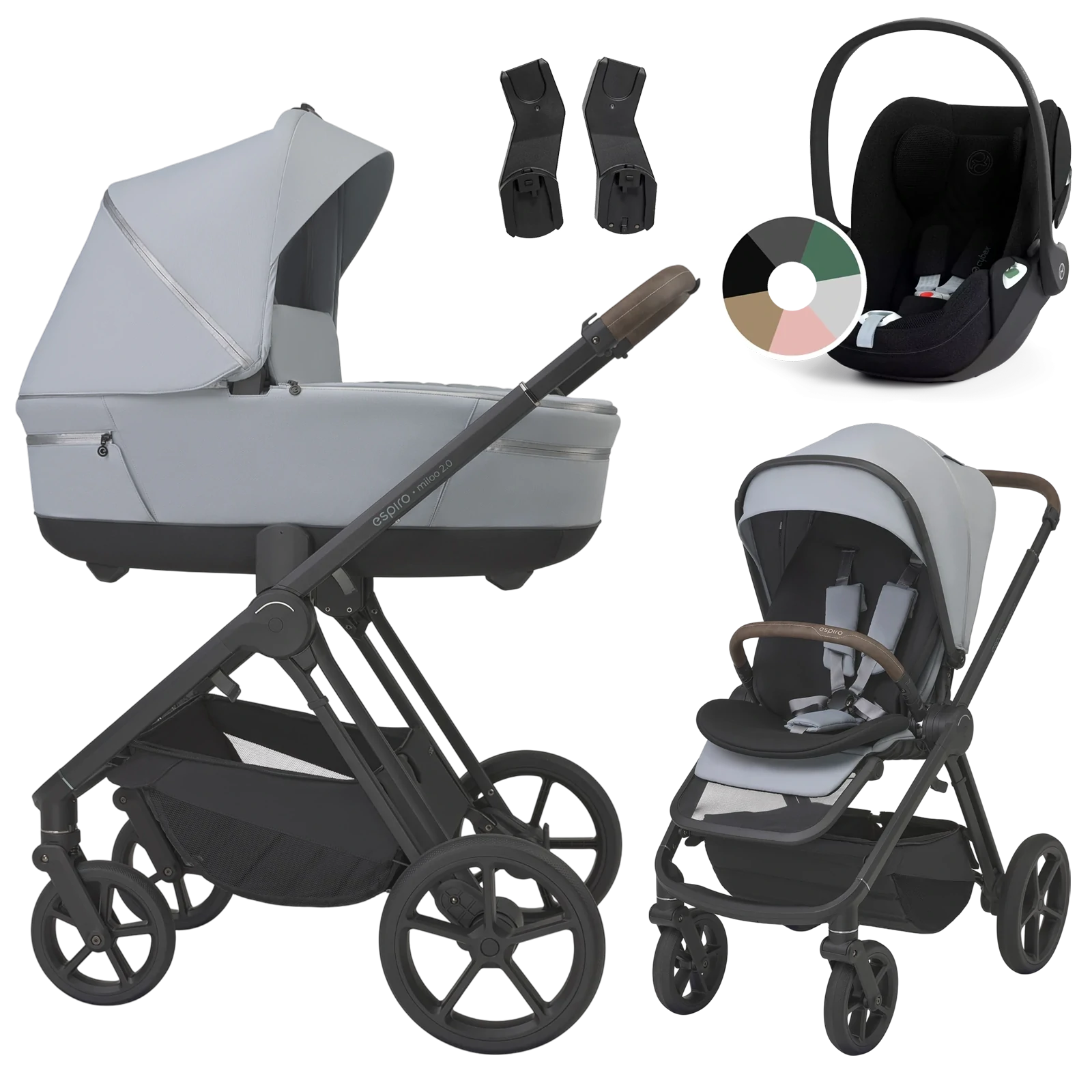 Espiro Miloo 2.0 + Cybex Cloud T i-Size +GRATIS - wózek 3w1 | 303 Unique Dove