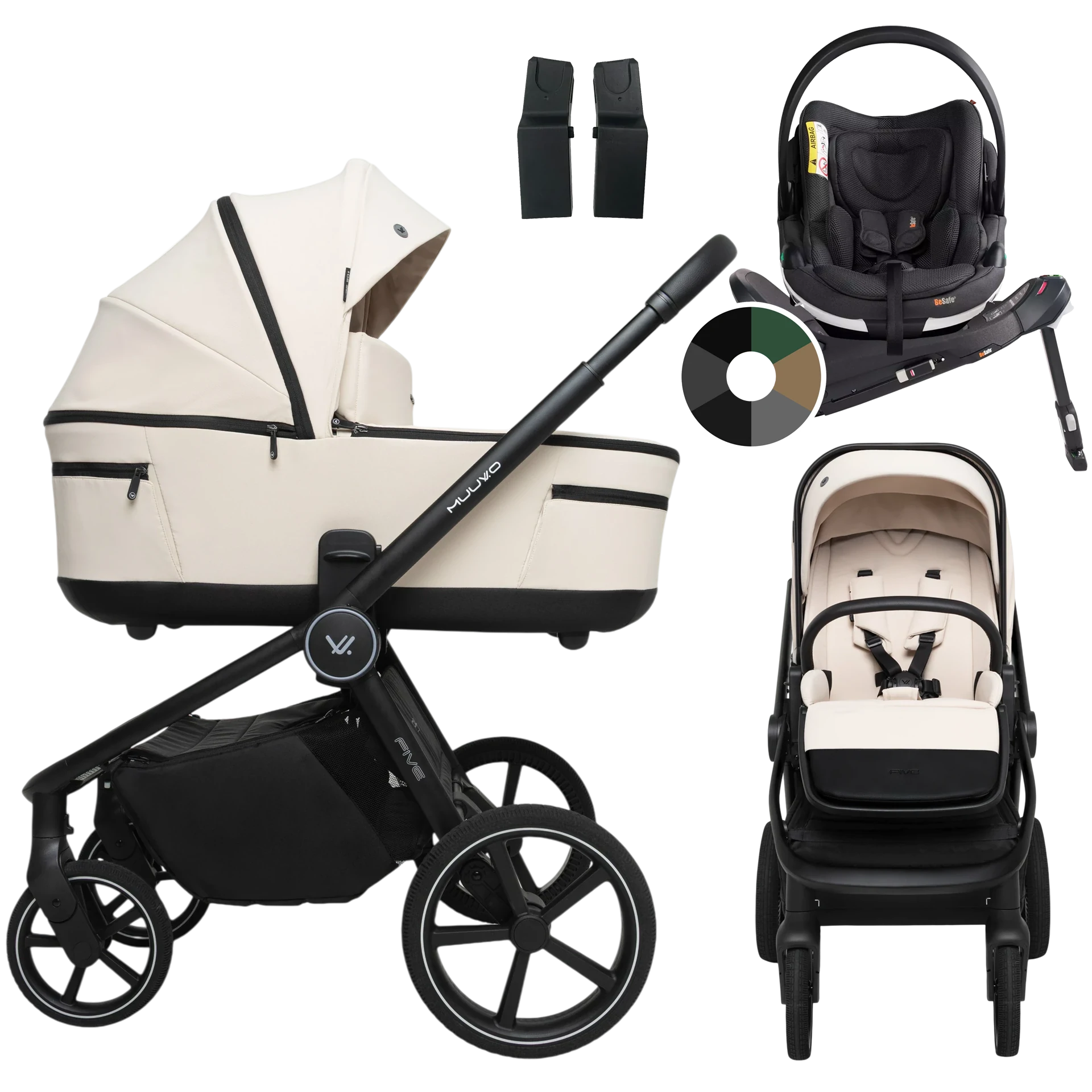 Muuvo Five + BeSafe Go Beyond + baza Beyond +GRATIS - 4w1 | Desert Sand