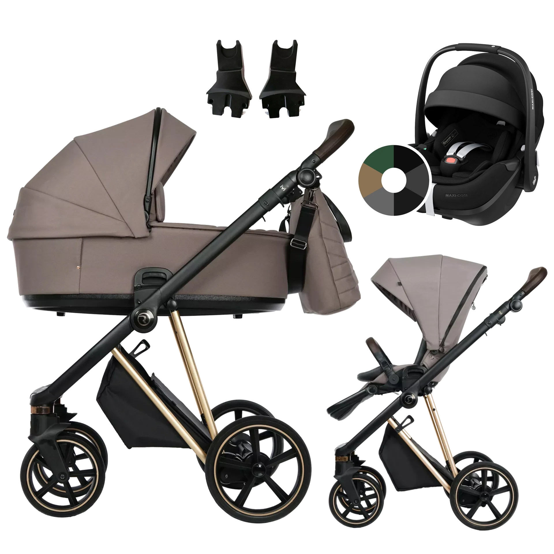Roan Ivi 2.0 + Maxi-Cosi Pebble 360 Pro2 +GRATIS - 3w1 | Cocoa Rosegold