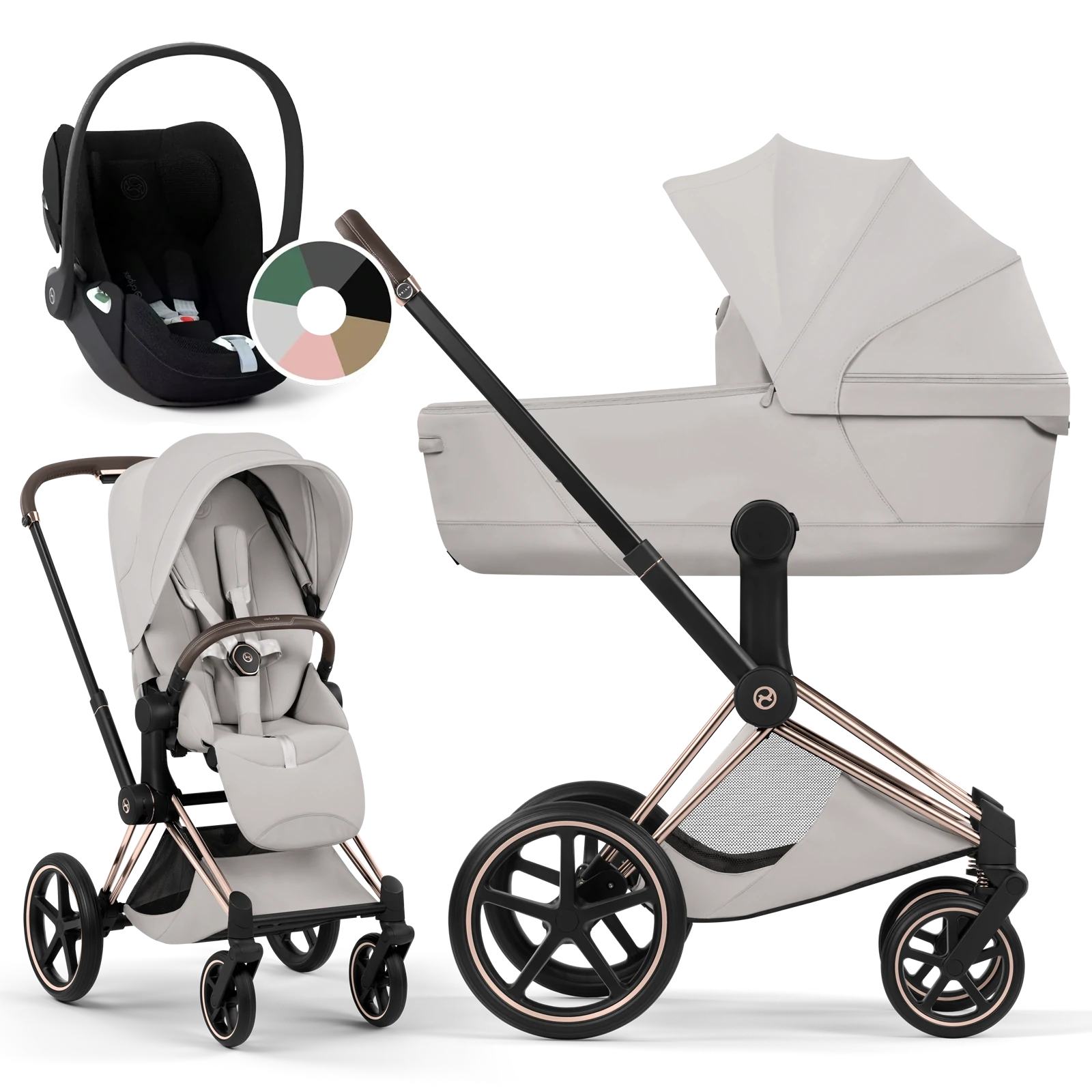 Cybex Priam 5.0 - wózek 3w1 | City Grey - Rosegold (Style)