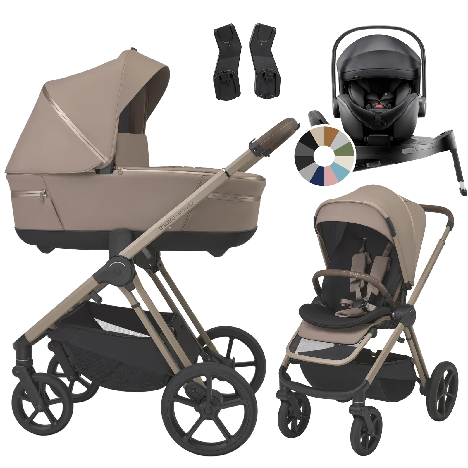 Espiro Miloo 2.0 + Britax Römer Baby-Safe Pro + baza Vario 5Z +GRATIS - 4w1 | 319 Perfect Beige