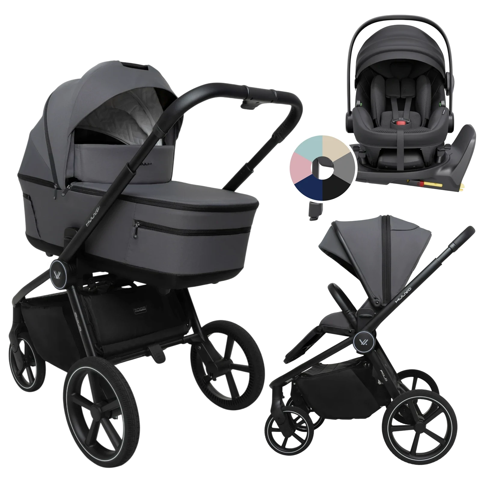 Muuvo Fold + Avionaut Pixel 3 + baza IQ Orbit + GRATIS - 4w1 | Iron Graphite