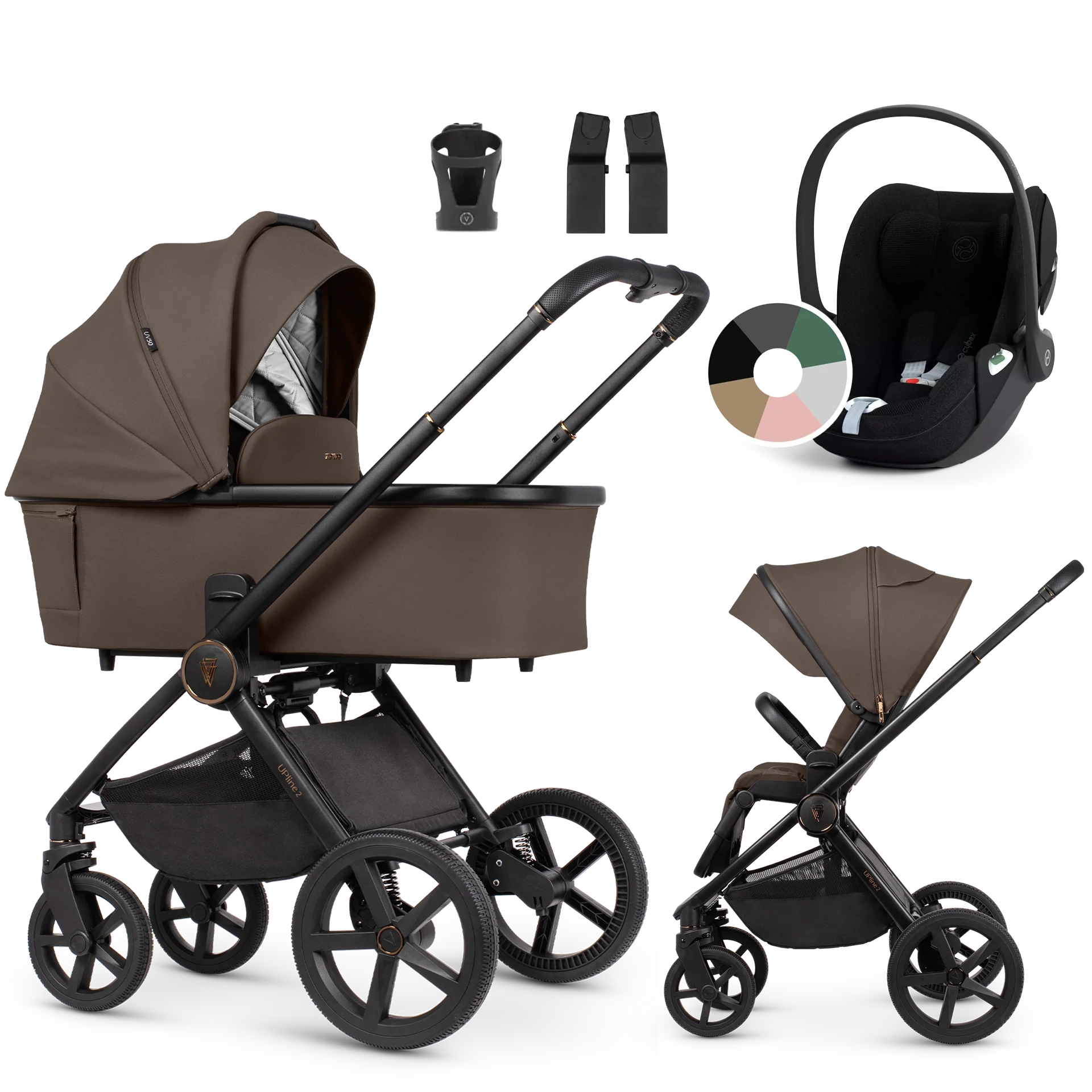 Venicci Upline 2 + Cybex Cloud T + baza T +AKCESORIA - 4w1 | Brownie Venicci Upline 2 + Cybex Cloud T + baza T +AKCESORIA - 4w1 | Brownie