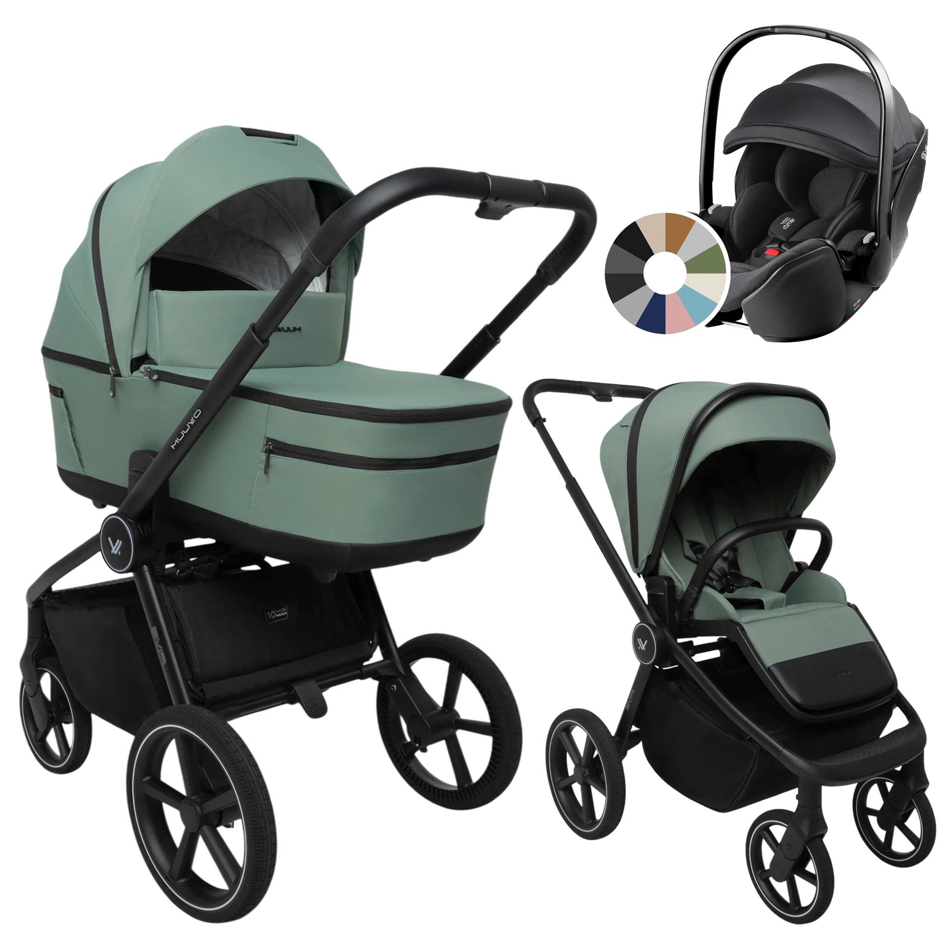 Muuvo Five + Britax Römer Baby-Safe Pro +GRATIS - 3w1 | Pine Green
