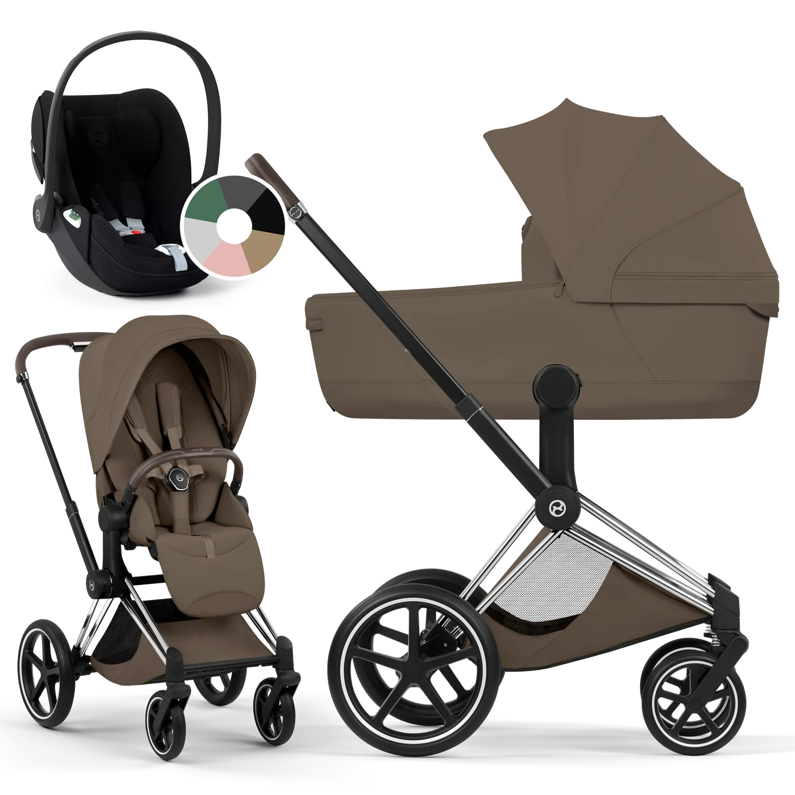 Cybex Priam 5.0 - wózek 3w1 | Coconut Brown - Chrome (Style)